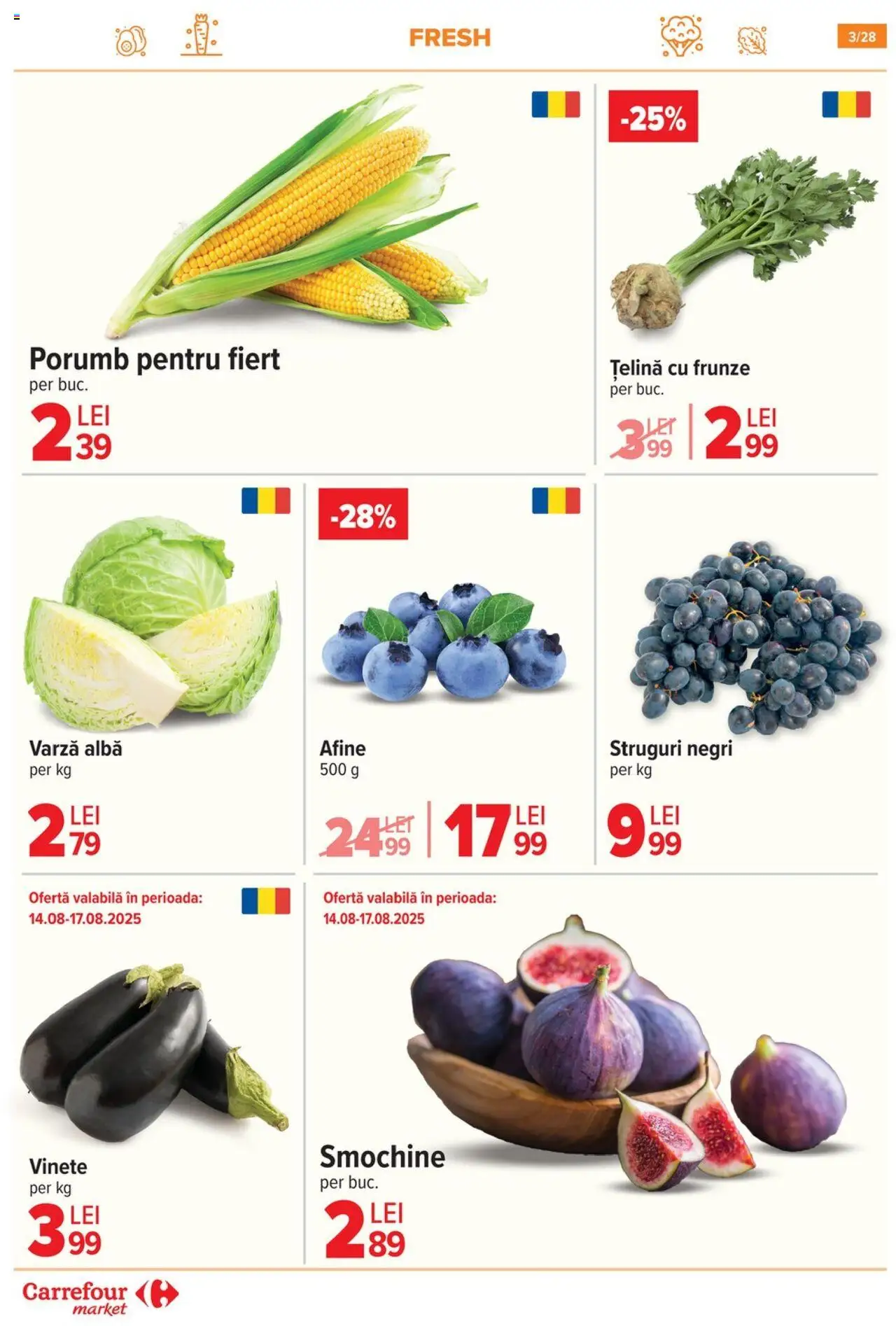 Catalog Carrefour 13 - 18 August 2025 | Pagina 4 | Produse: Varză, Struguri, Țelină, Porumb