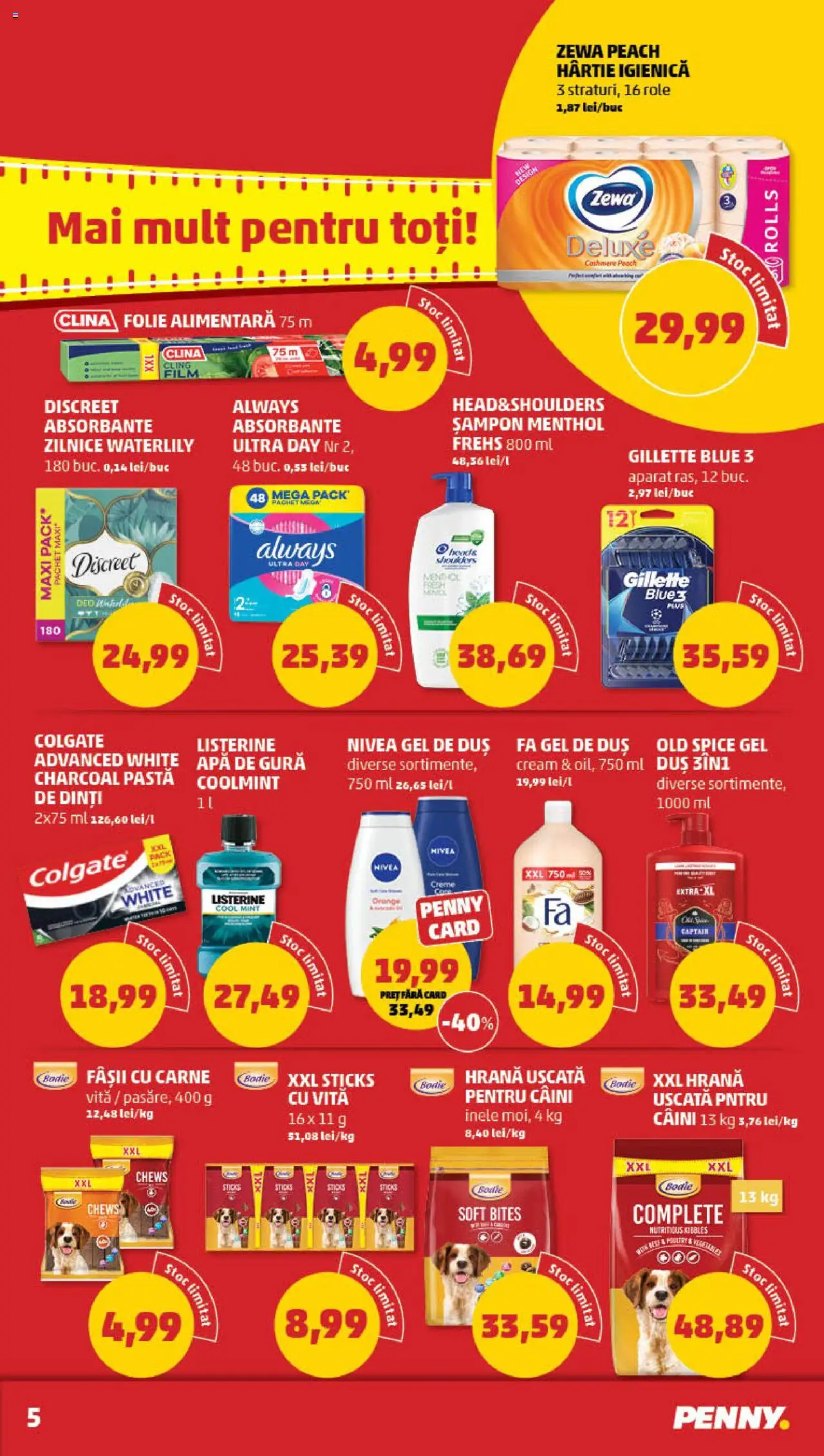 Catalog PENNY Market 13 - 18 August 2025 | Pagina 5 | Produse: Kısırlaştırılmış Kedi Maması, Role, Apă de gură, Apă