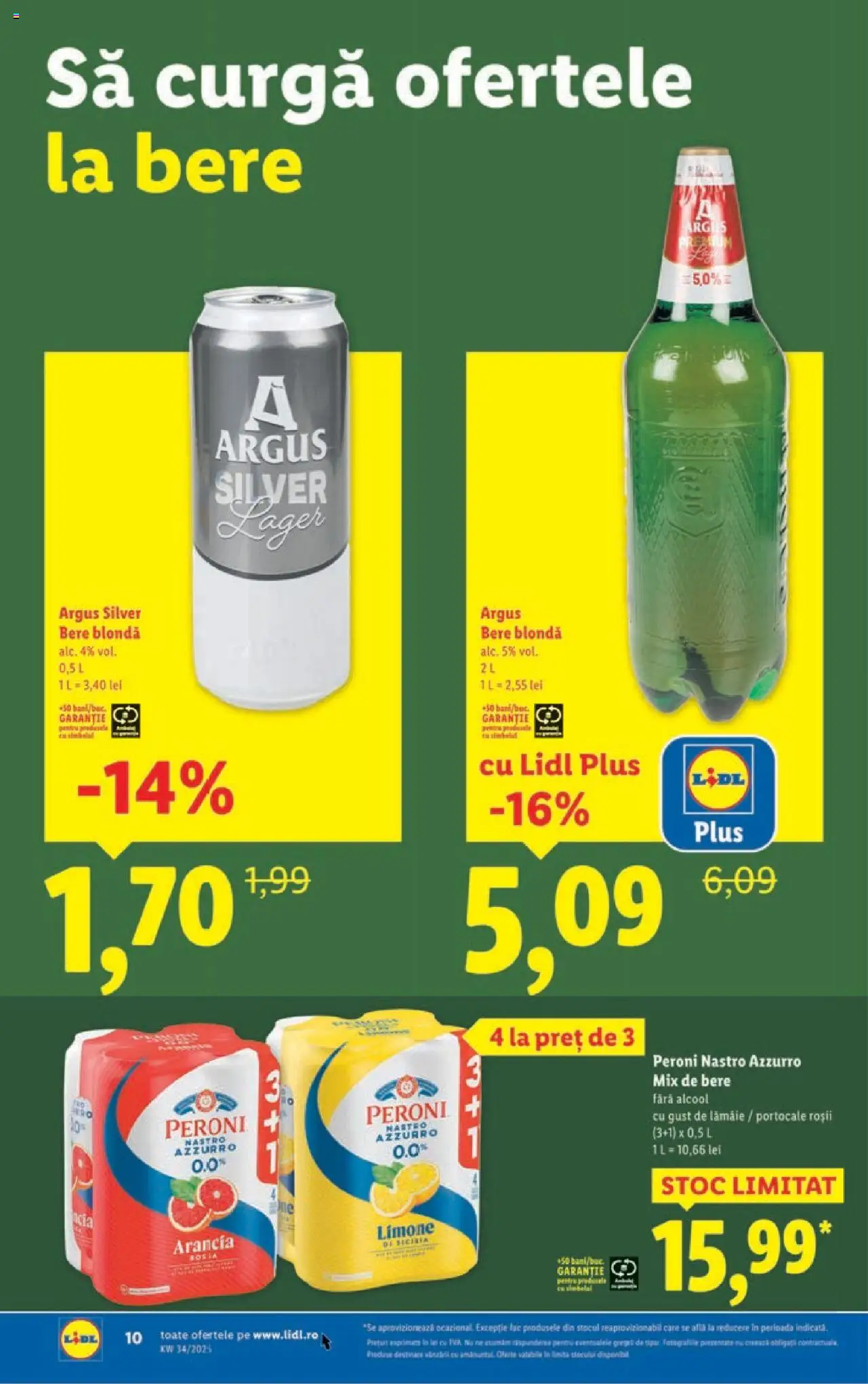 Catalog LIDL 18 - 23 August 2025 | Pagina 10 | Produse: Bere, Portocale, Roșii, Lămâie
