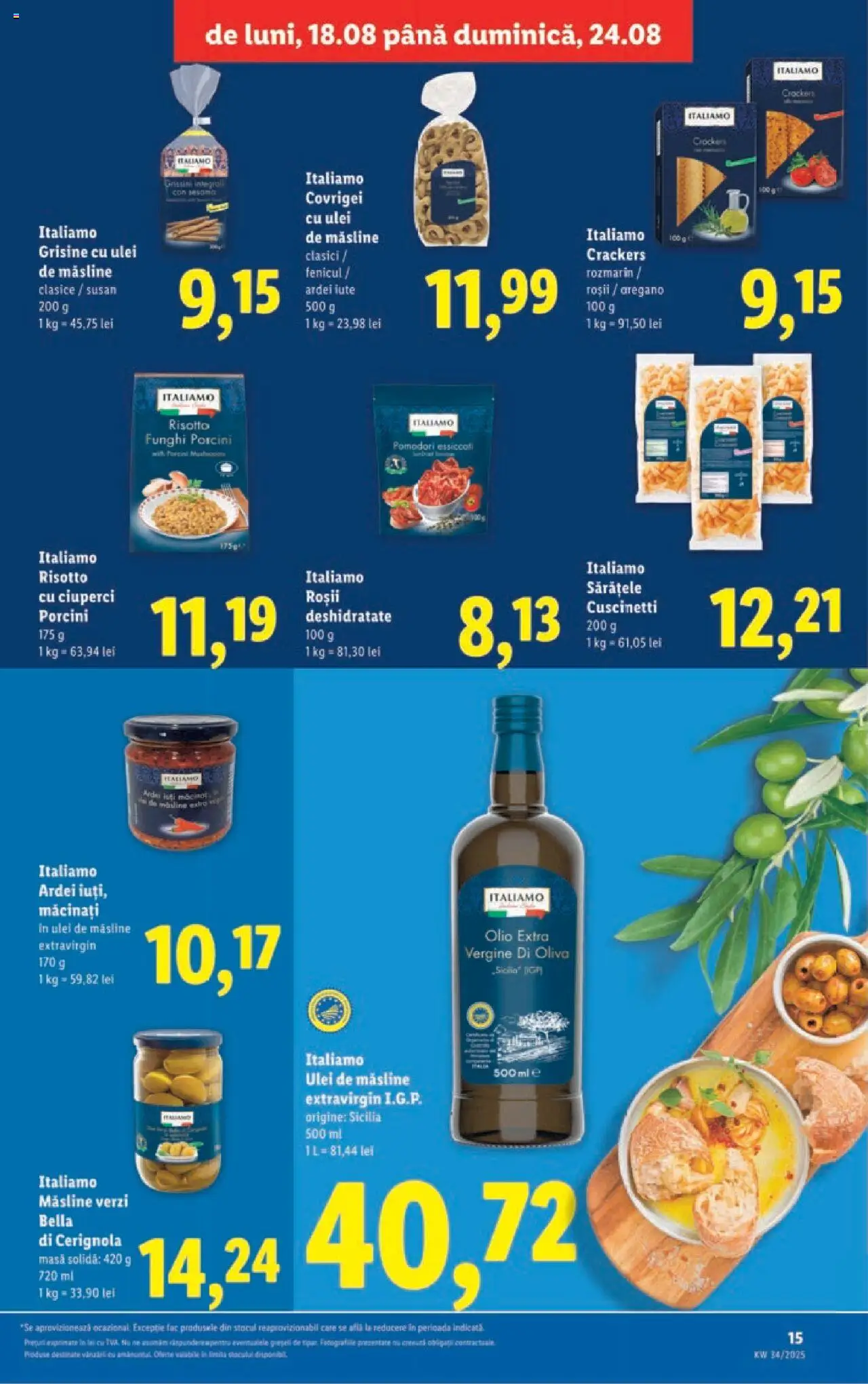 Catalog LIDL 18 - 23 August 2025 | Pagina 15 | Produse: Ciuperci, Covrigei, Ulei, Roșii