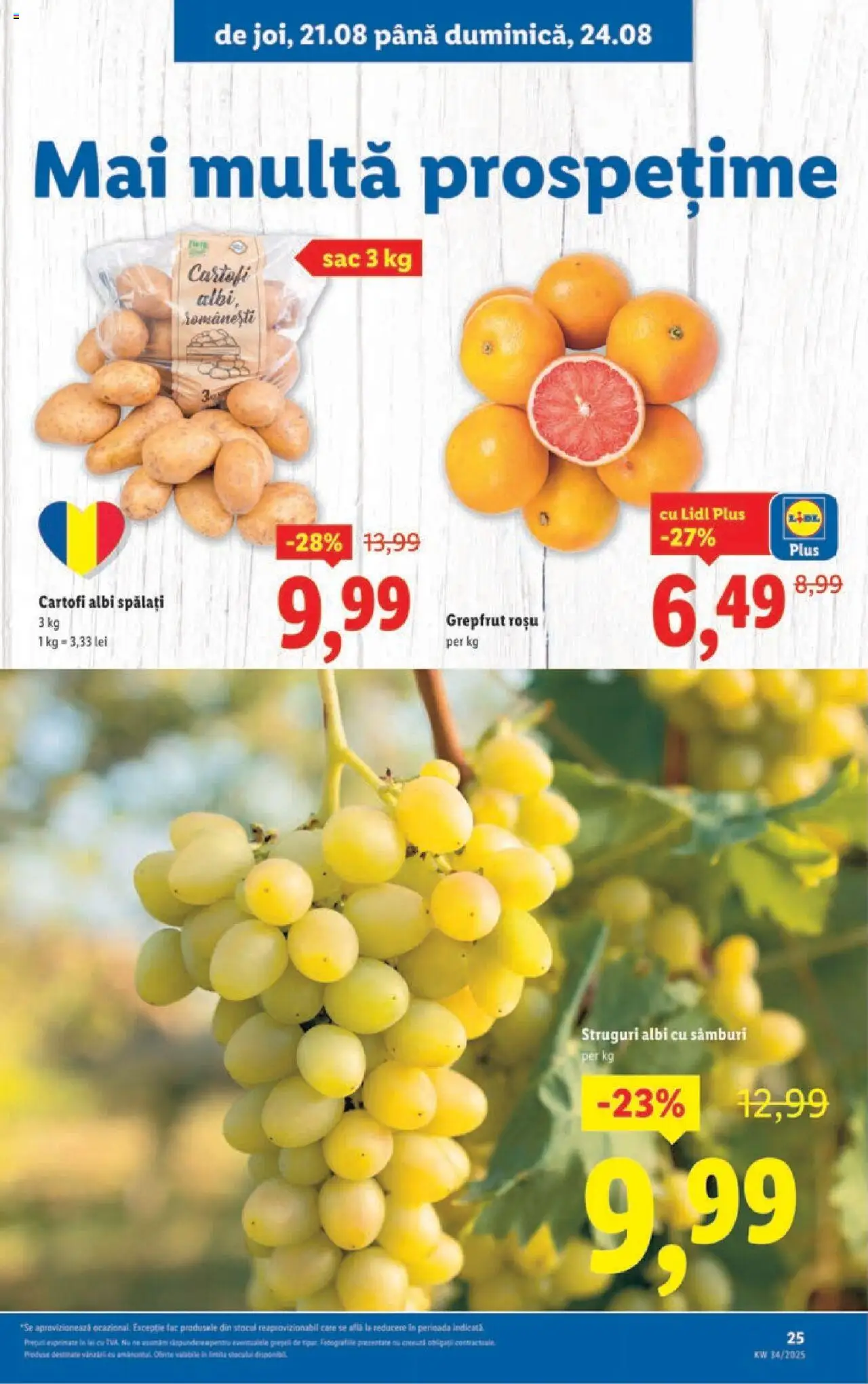 Catalog LIDL 18 - 23 August 2025 | Pagina 25 | Produse: Struguri, Grepfrut, Cartofi