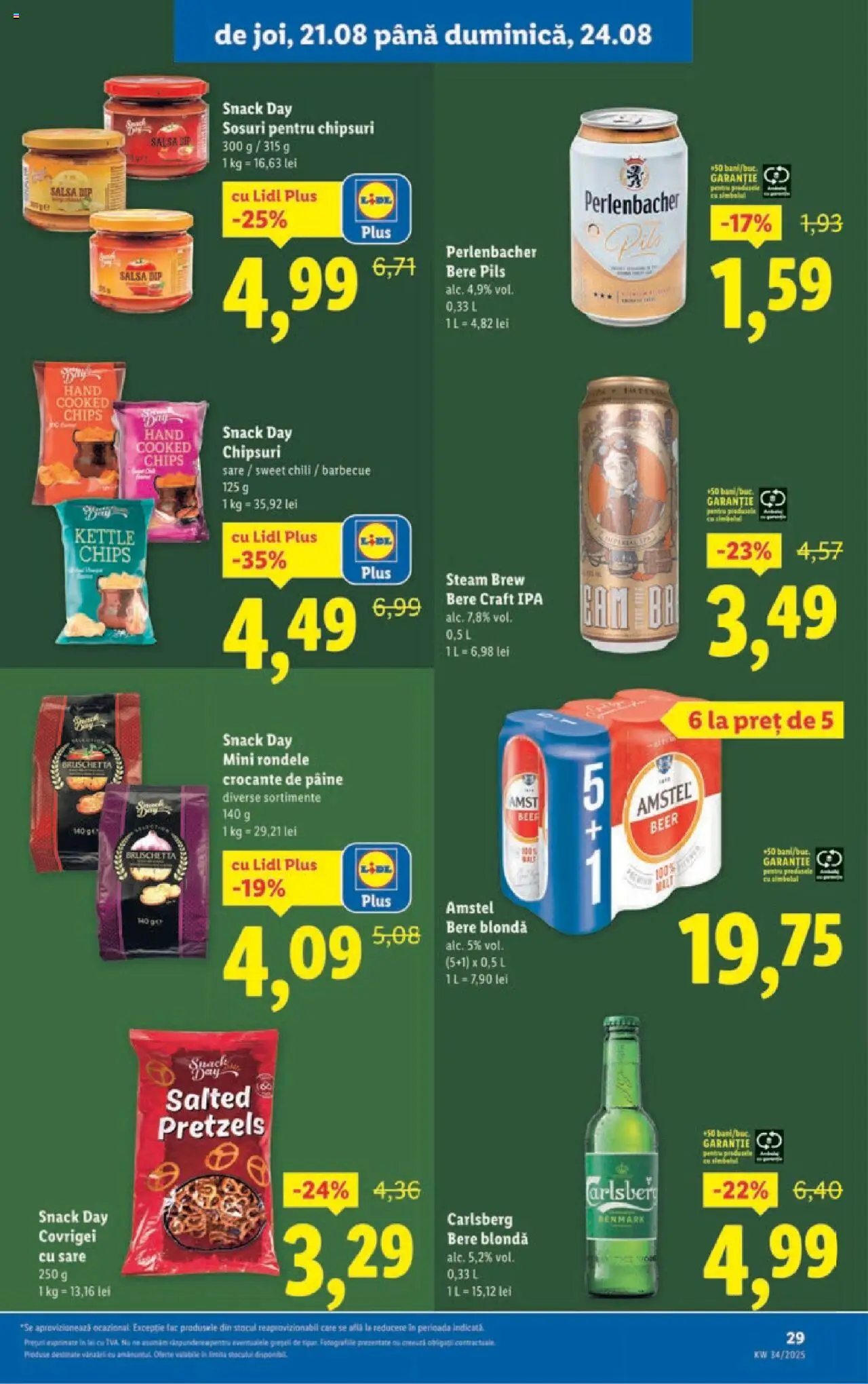 Catalog LIDL 18 - 23 August 2025 | Pagina 29 | Produse: Pâine, Bere, Chipsuri, Sare