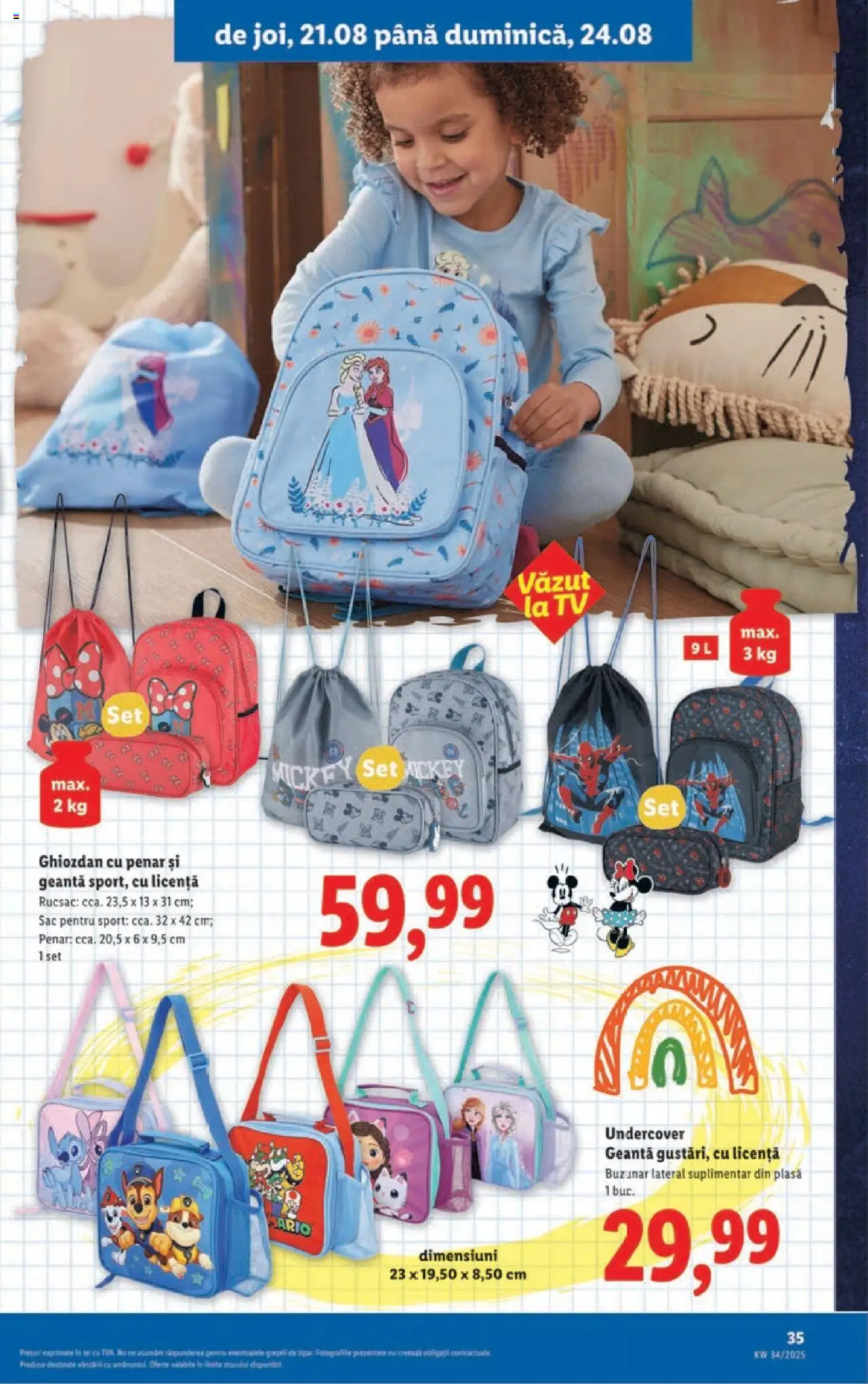 Catalog LIDL 18 - 23 August 2025 | Pagina 35 | Produse: Geantă, Ghiozdan, Rucsac