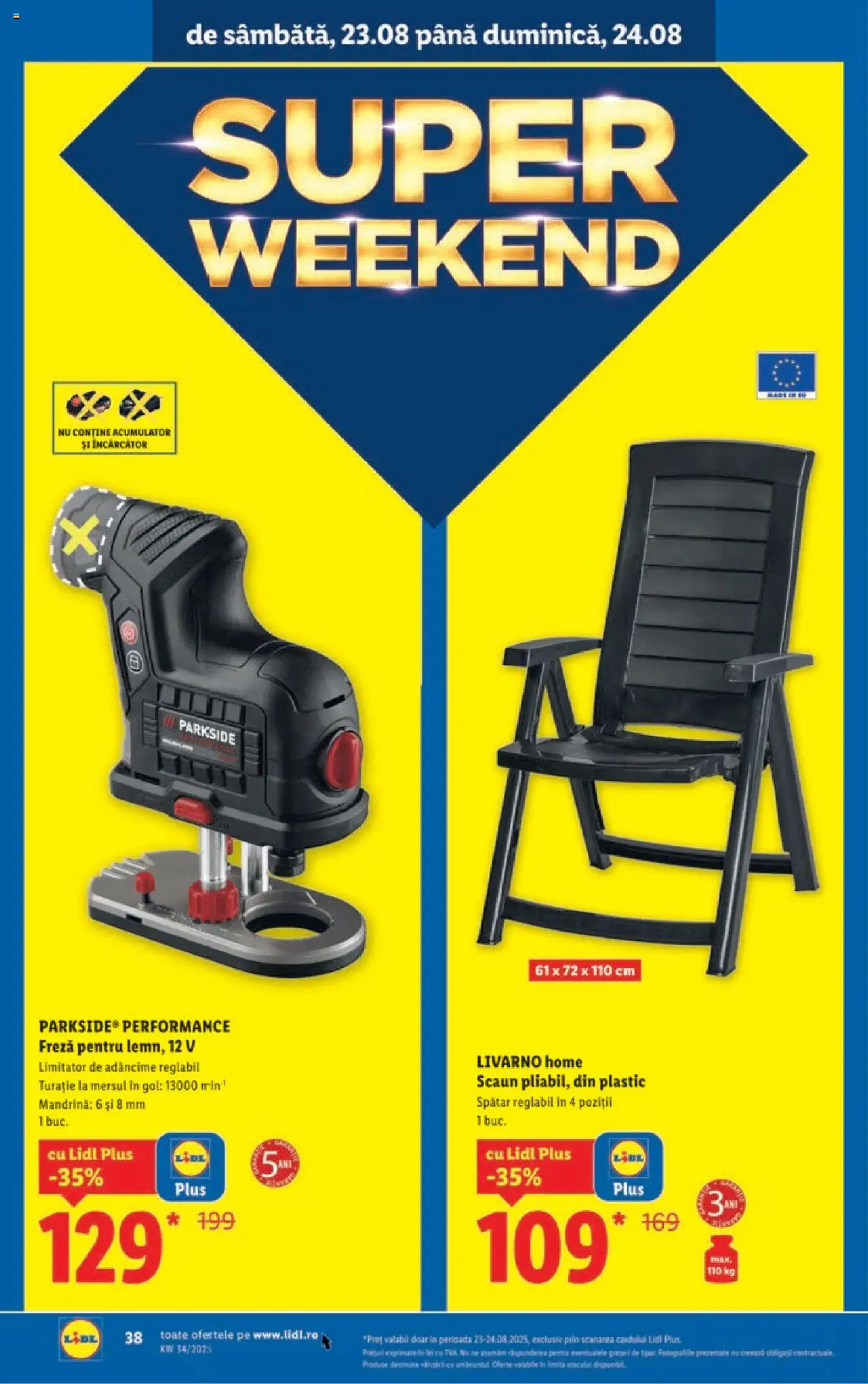 Catalog LIDL 18 - 23 August 2025 | Pagina 38 | Produse: Încărcător, Router, Scaun