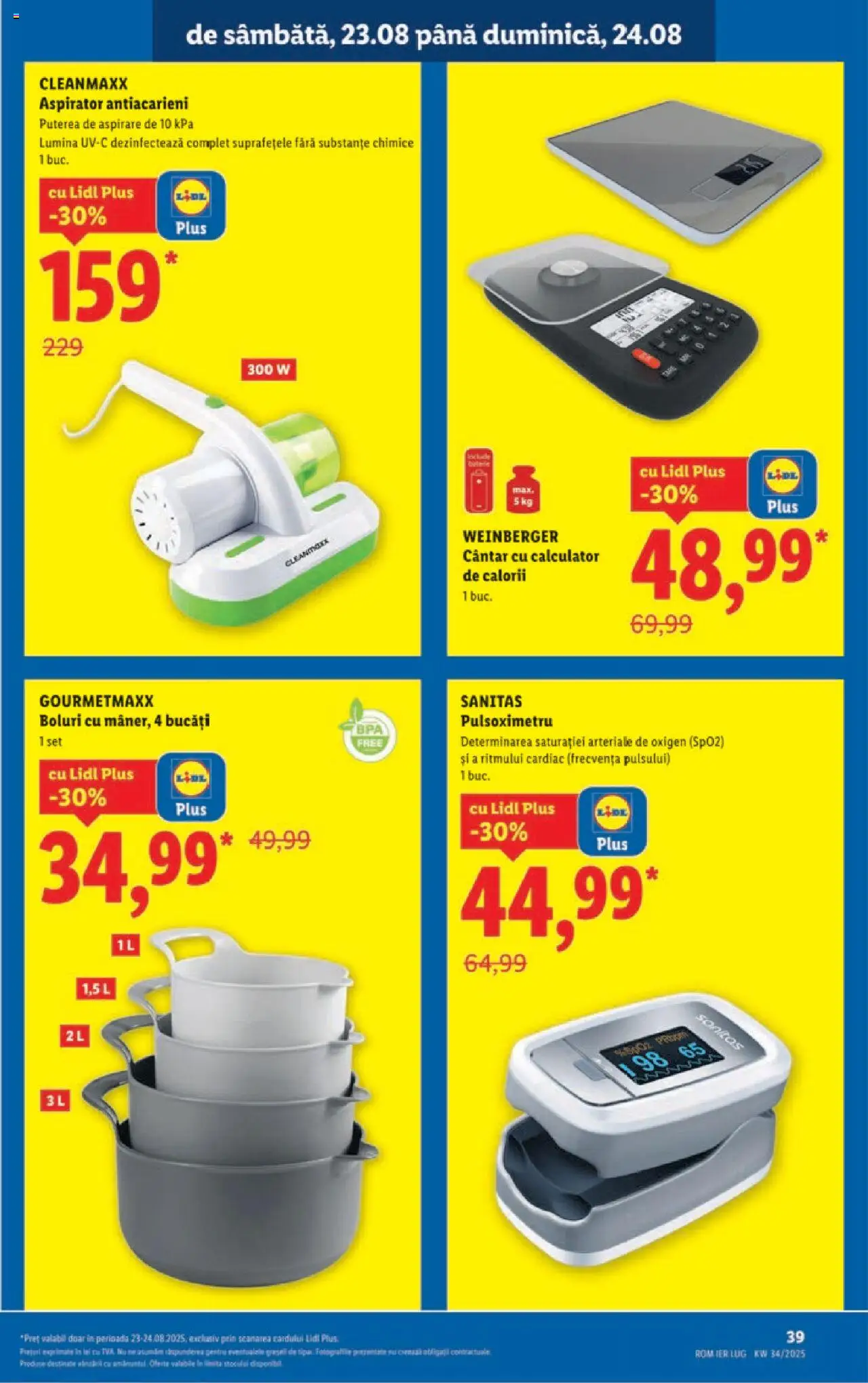 Catalog LIDL 18 - 23 August 2025 | Pagina 39 | Produse: Tavuk suyu, Calculator, Cântar, Rom