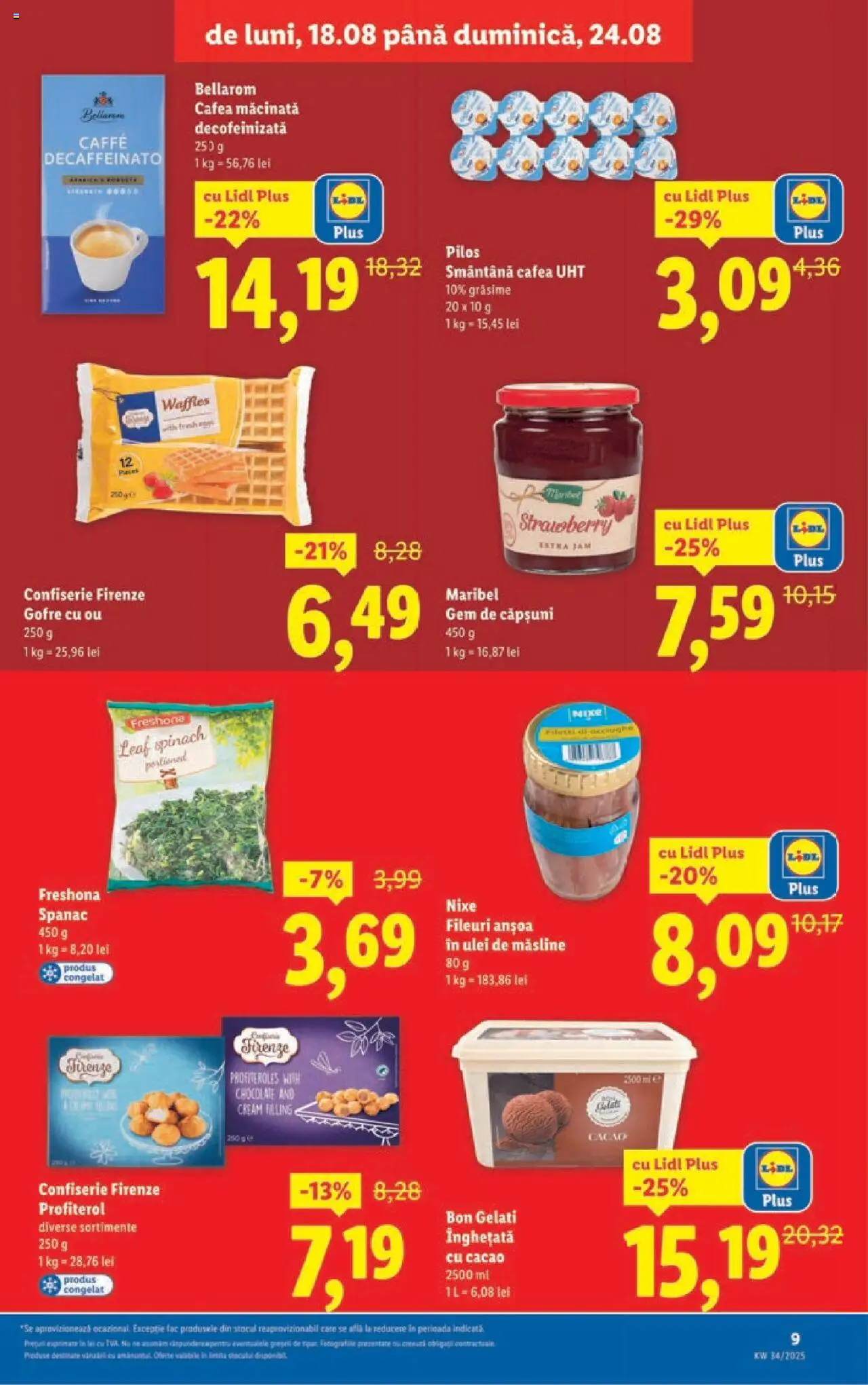 Catalog LIDL 18 - 23 August 2025 | Pagina 9 | Produse: Ulei, Căpșuni, Cacao, Înghețată