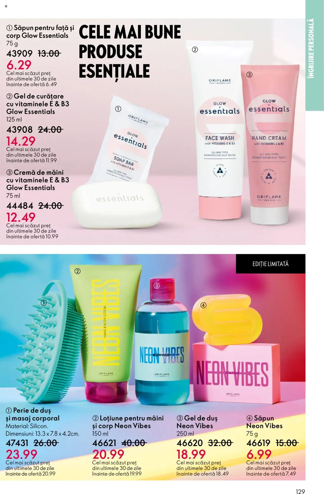 Catalog Oriflame 10 - 29 Septembrie 2025 | Pagina 129 | Produse: Gel de curățare, Perie, Cremă, Săpun