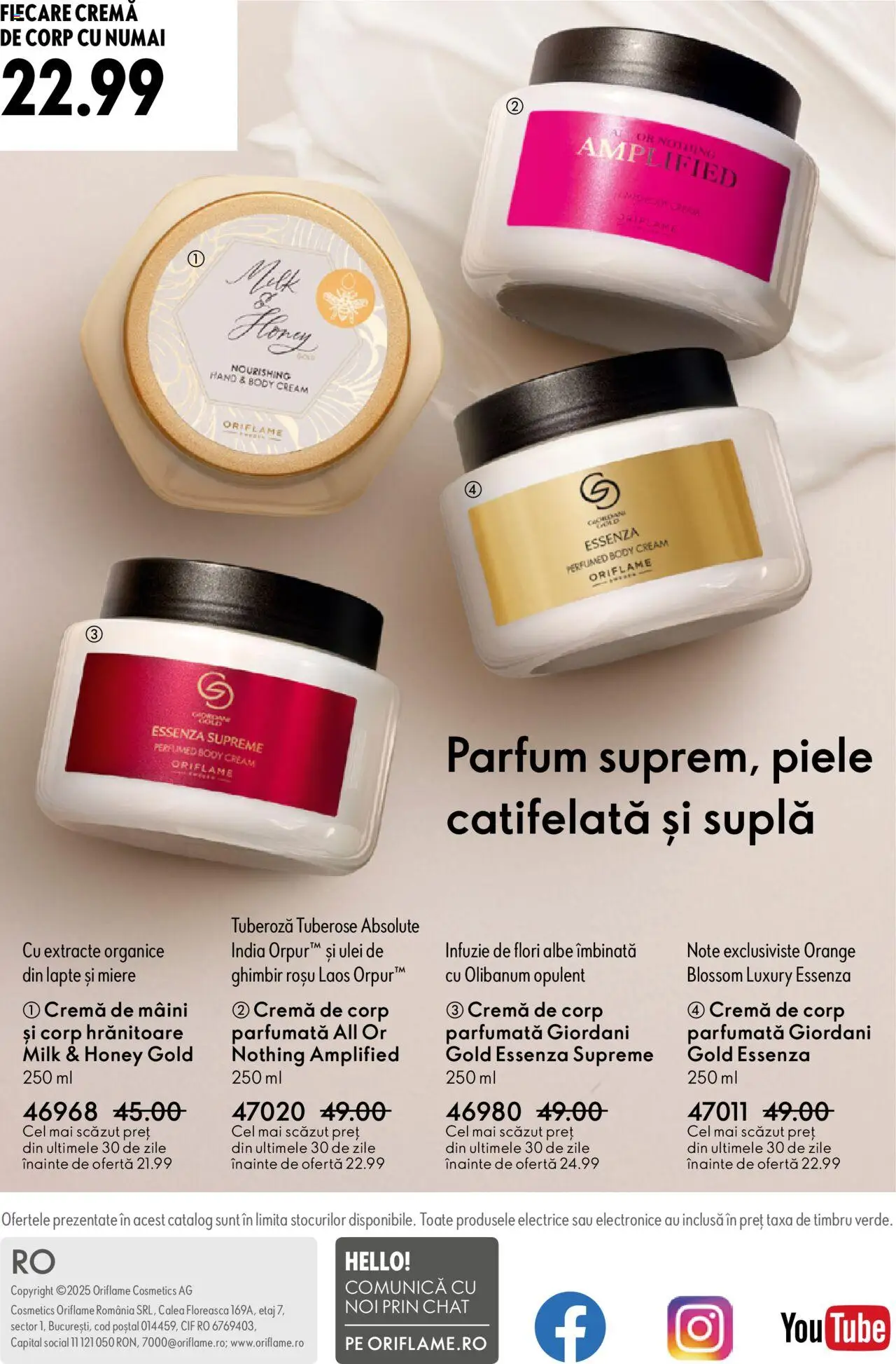 Catalog Oriflame 10 - 29 Septembrie 2025 | Pagina 148 | Produse: Body, Lapte, Cremă, Cremă de corp