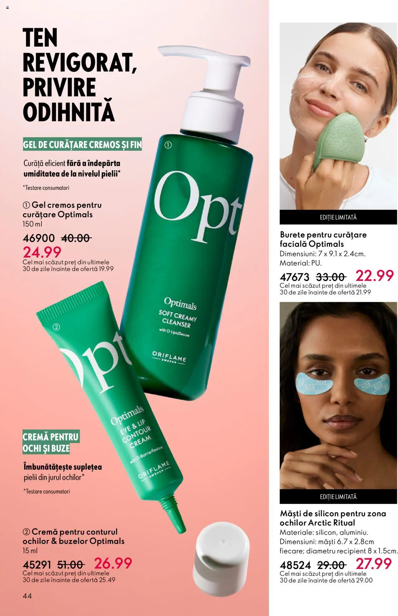 Catalog Oriflame 10 - 29 Septembrie 2025 | Pagina 44 | Produse: Gel de curățare, Burete, Cremă