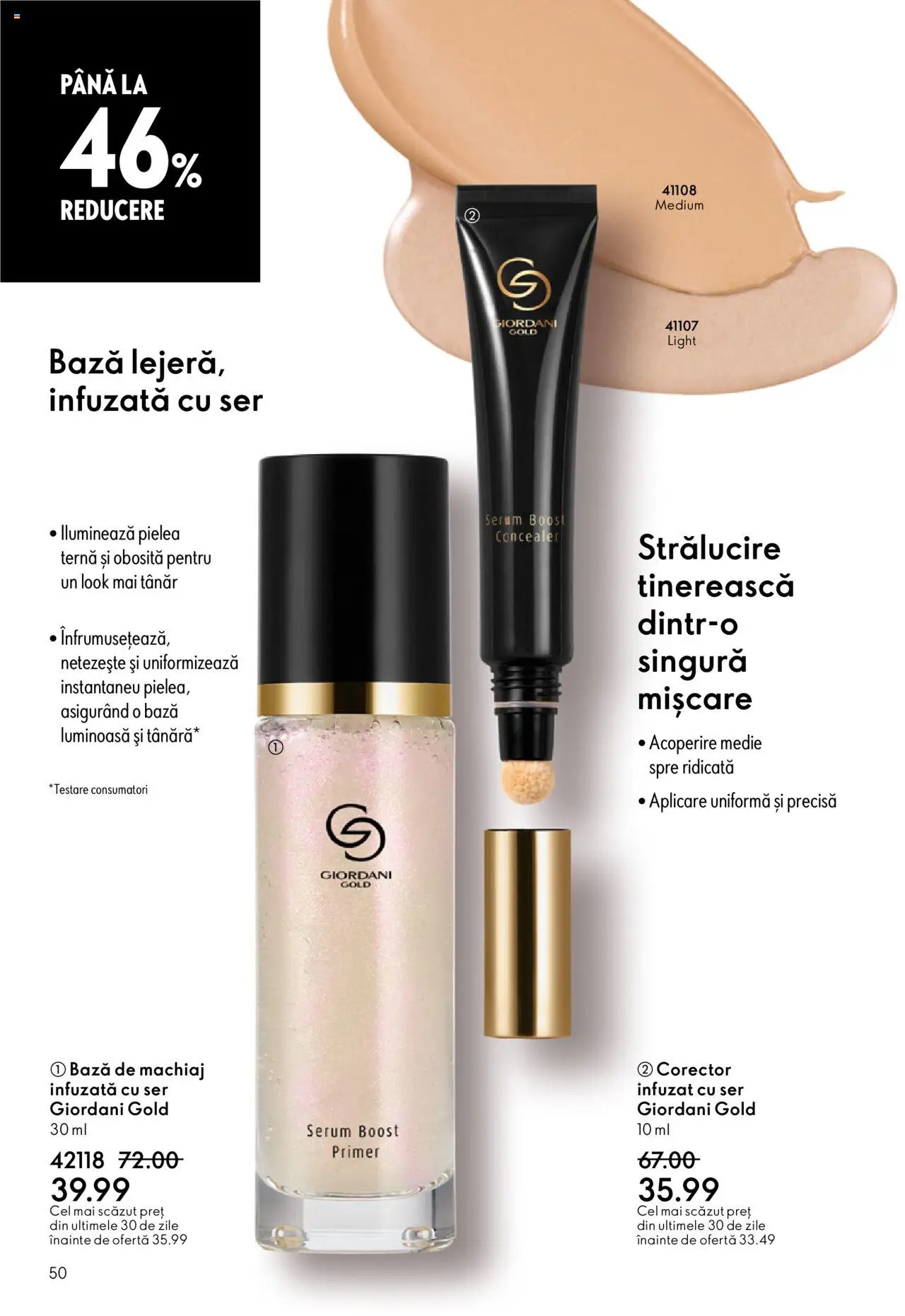 Catalog Oriflame 10 - 29 Septembrie 2025 | Pagina 50 | Produse: Serum, Bază de machiaj, Machiaj, Concealer