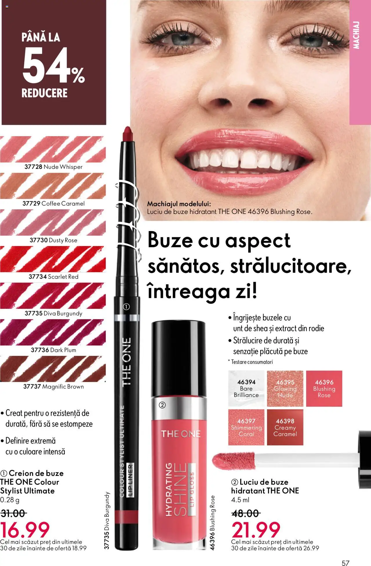 Catalog Oriflame 10 - 29 Septembrie 2025 | Pagina 57 | Produse: Machiaj, Luciu de buze, Unt