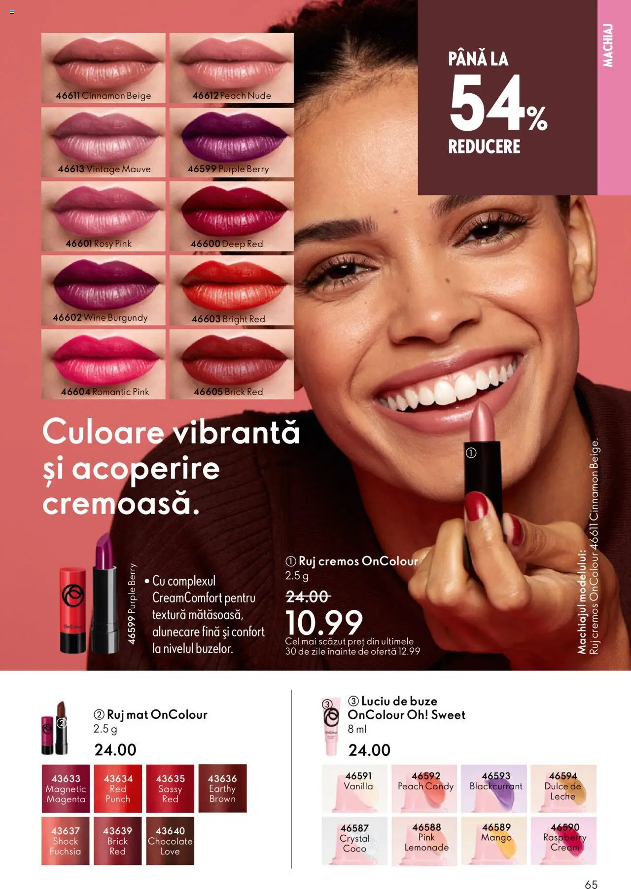 Catalog Oriflame 10 - 29 Septembrie 2025 | Pagina 65 | Produse: Machiaj, Ruj, Luciu de buze, Mango