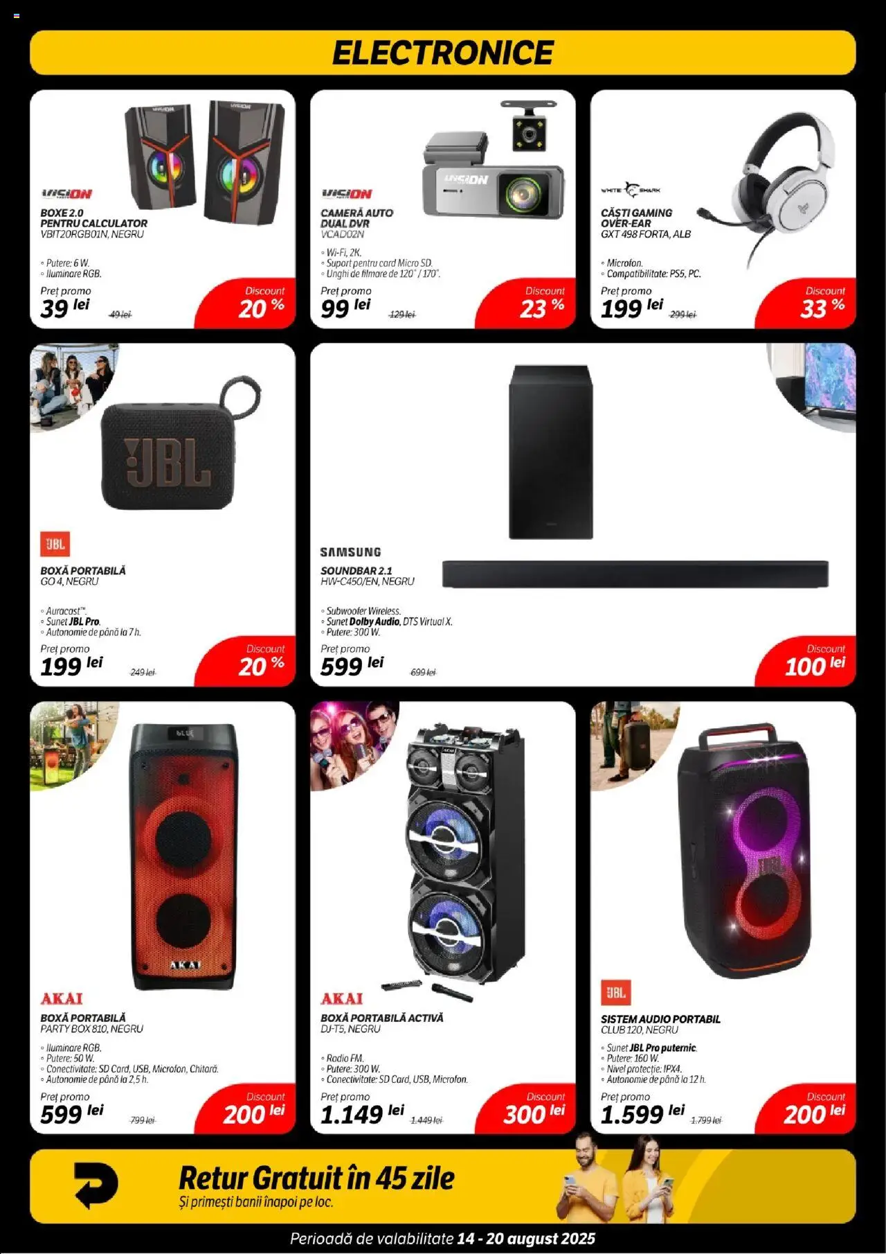 Catalog Flanco 14 - 19 August 2025 | Pagina 13 | Produse: Soundbar, Cameră auto, Radio, Boxă portabilă