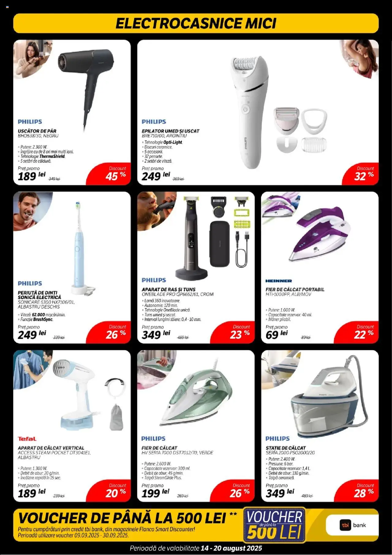 Catalog Flanco 14 - 19 August 2025 | Pagina 20 | Produse: Fier de călcat, Aparat De Ras, Epilator, Mici