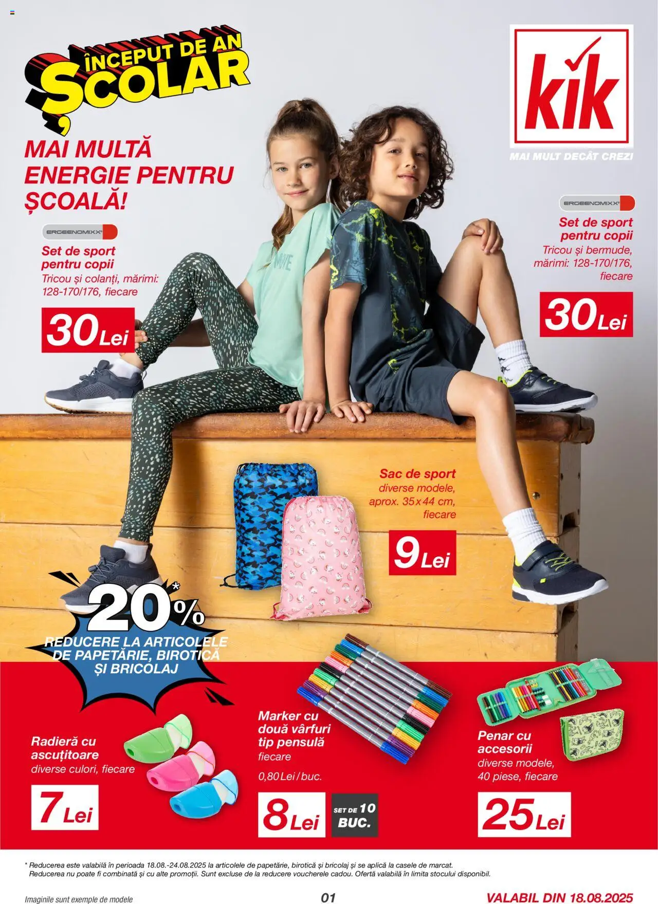 Catalog Kik 18 August - 1 Septembrie 2025 | Pagina 1 | Produse: Ascuțitoare, Tricou