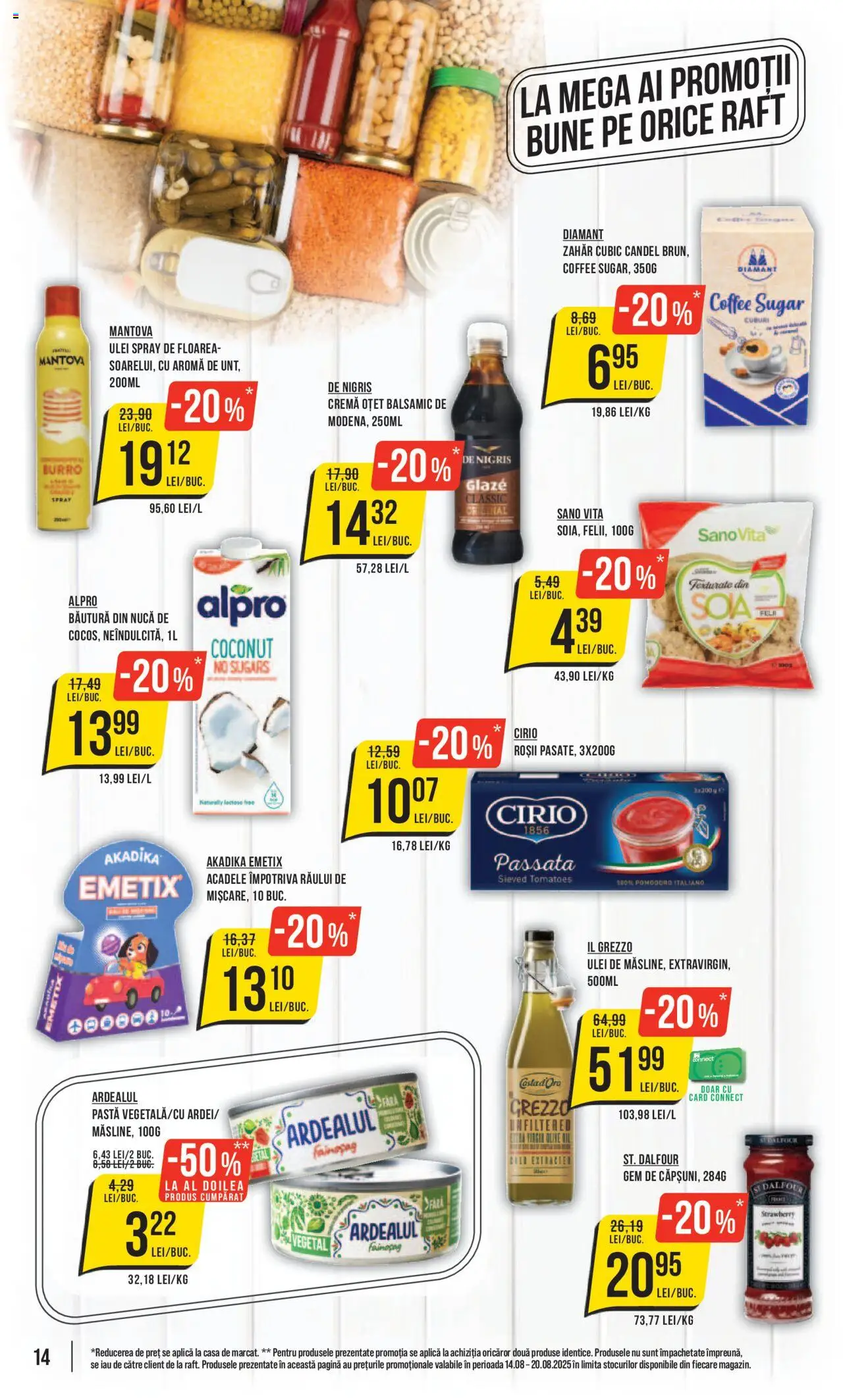 Catalog Mega Image 14 - 19 August 2025 | Pagina 14 | Produse: Raft, Ulei, Oțet, Roșii
