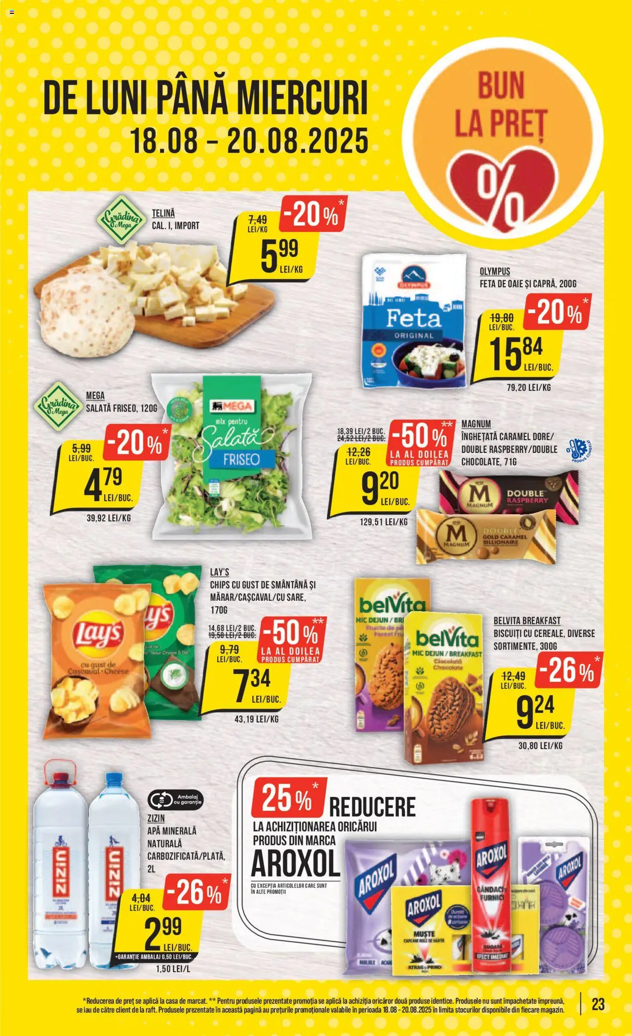 Catalog Mega Image 14 - 19 August 2025 | Pagina 23 | Produse: Smântână, Înghețată, Apă, Fructe