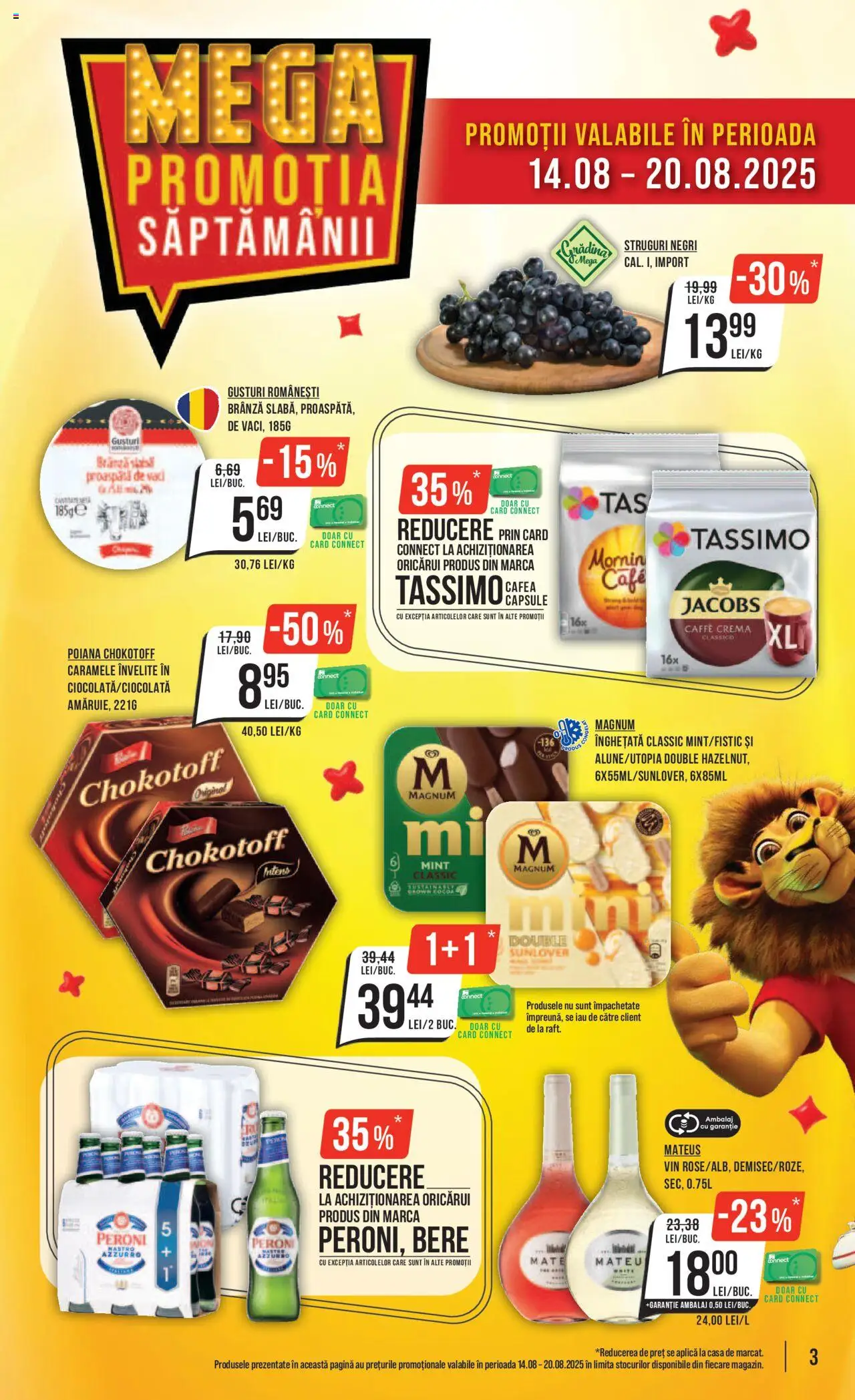 Catalog Mega Image 14 - 19 August 2025 | Pagina 3 | Produse: Cremă, Vin, Bere, Caramele