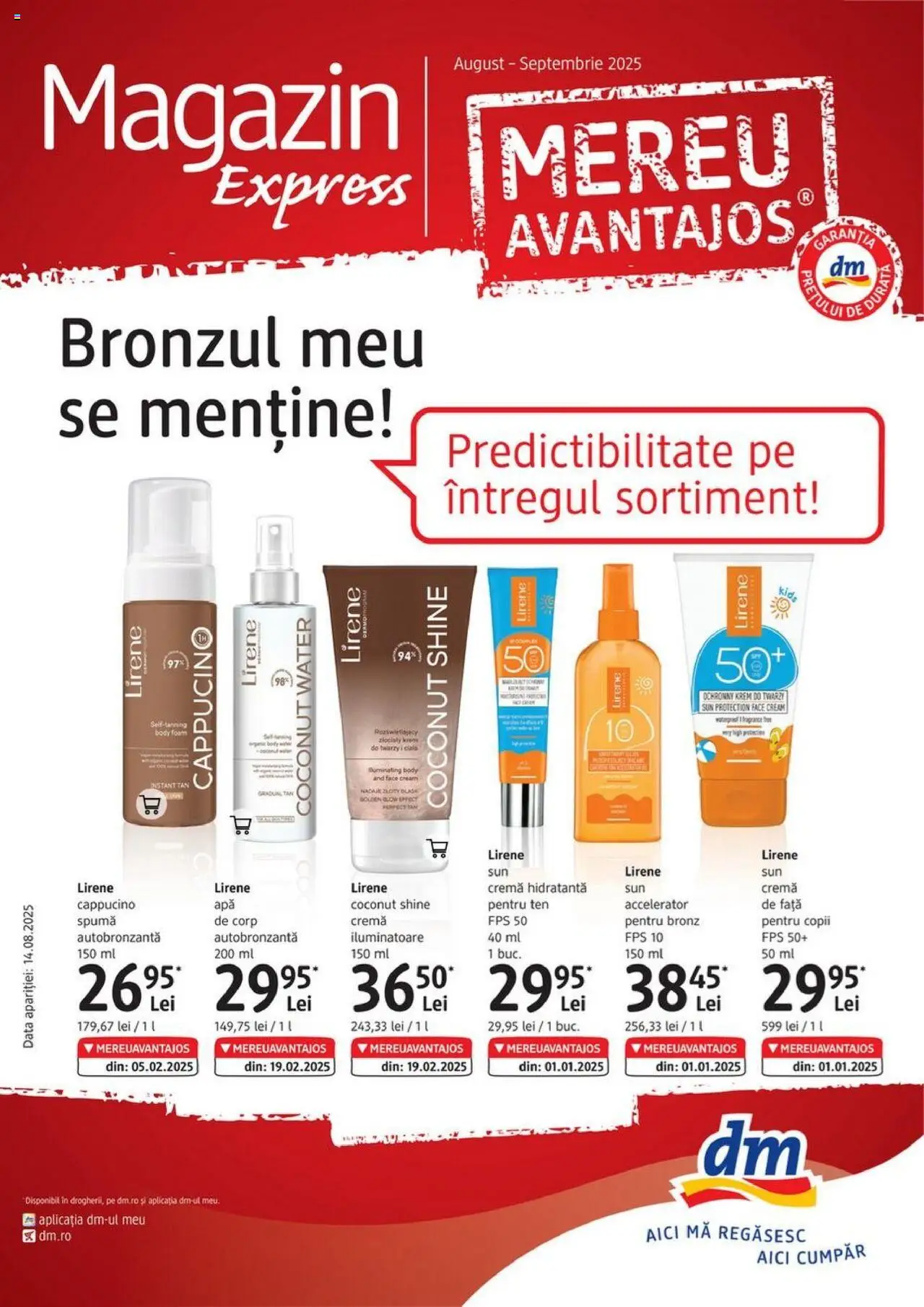 Catalog DM Drogerie Markt 14 August - 15 Septembrie 2025 | Pagina 1 | Produse: Body, Arapsaçı, Cremă, Apă