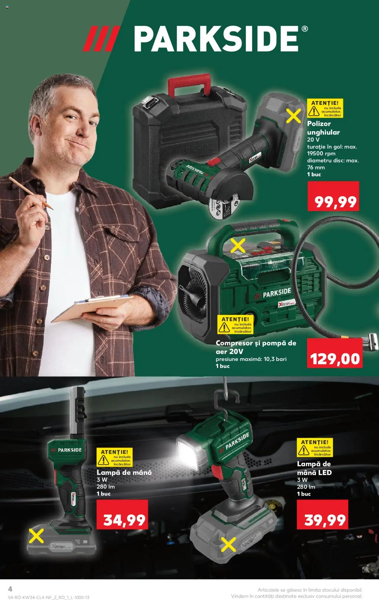 Catalog Kaufland 20 - 25 August 2025 | Pagina 4 | Produse: Încărcător, Polizor, Babak, Lampă