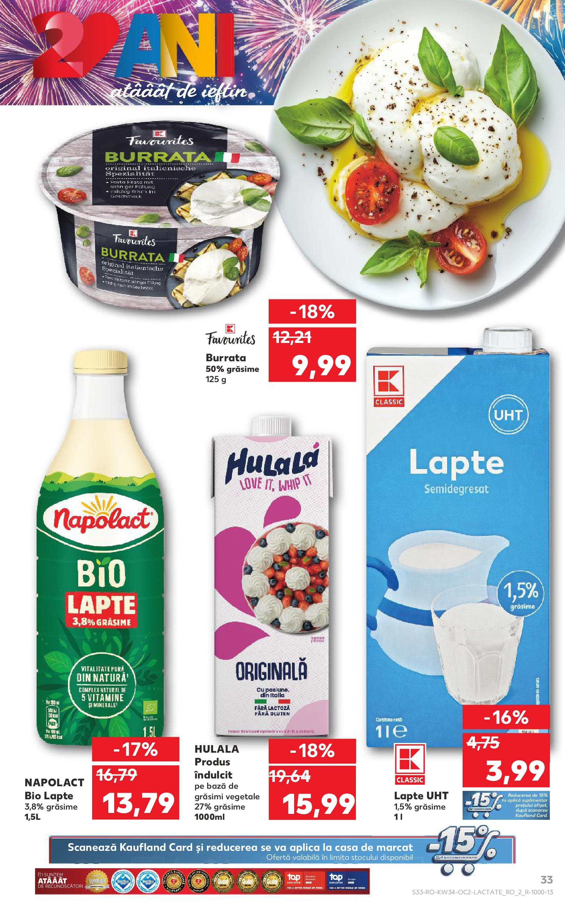 Catalog Kaufland 20 - 25 August 2025 | Pagina 33 | Produse: Şerit ödül, Çift taraflı üst, Lapte