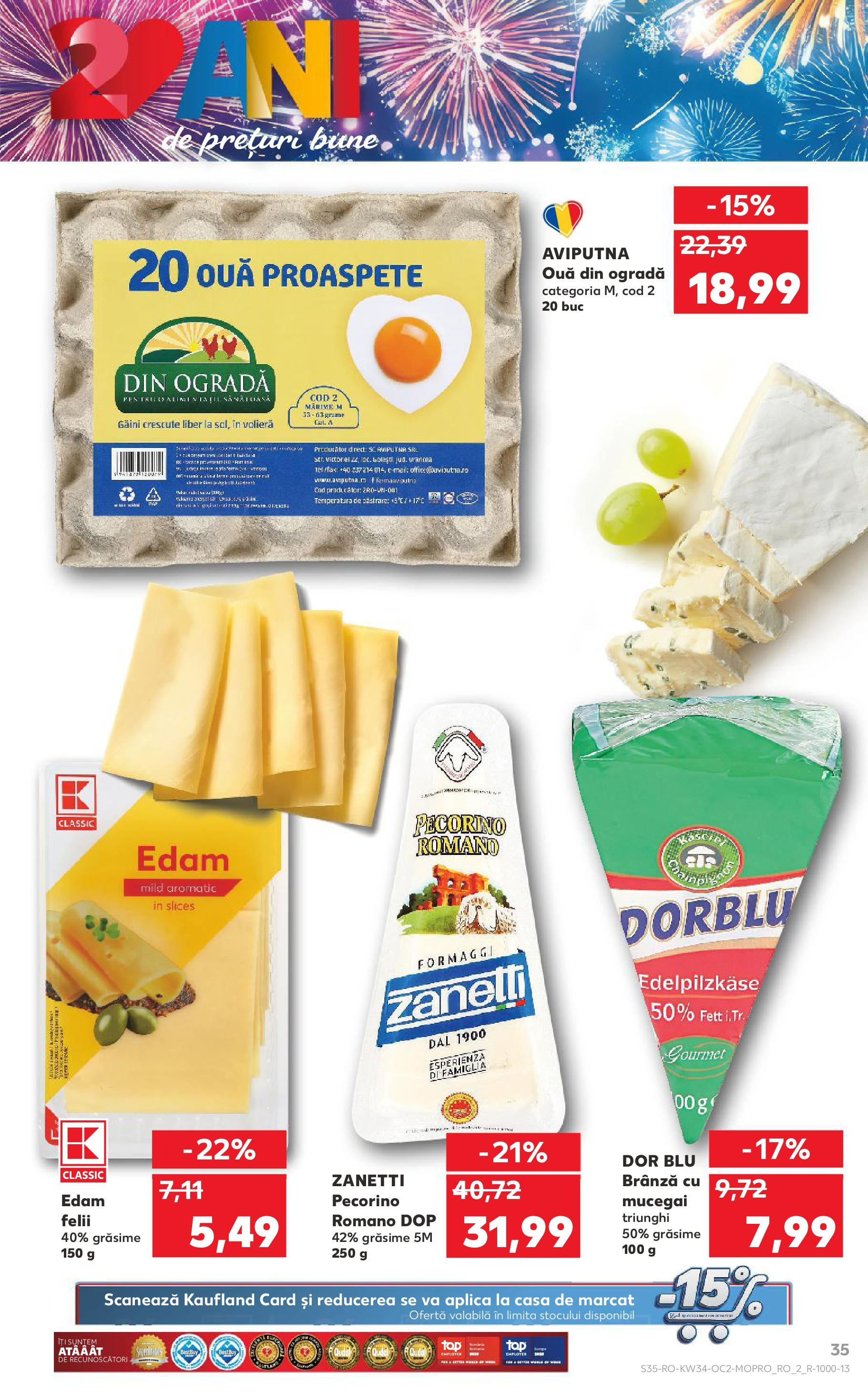 Catalog Kaufland 20 - 25 August 2025 | Pagina 35 | Produse: Brânză, Brânză cu mucegai, Ouă