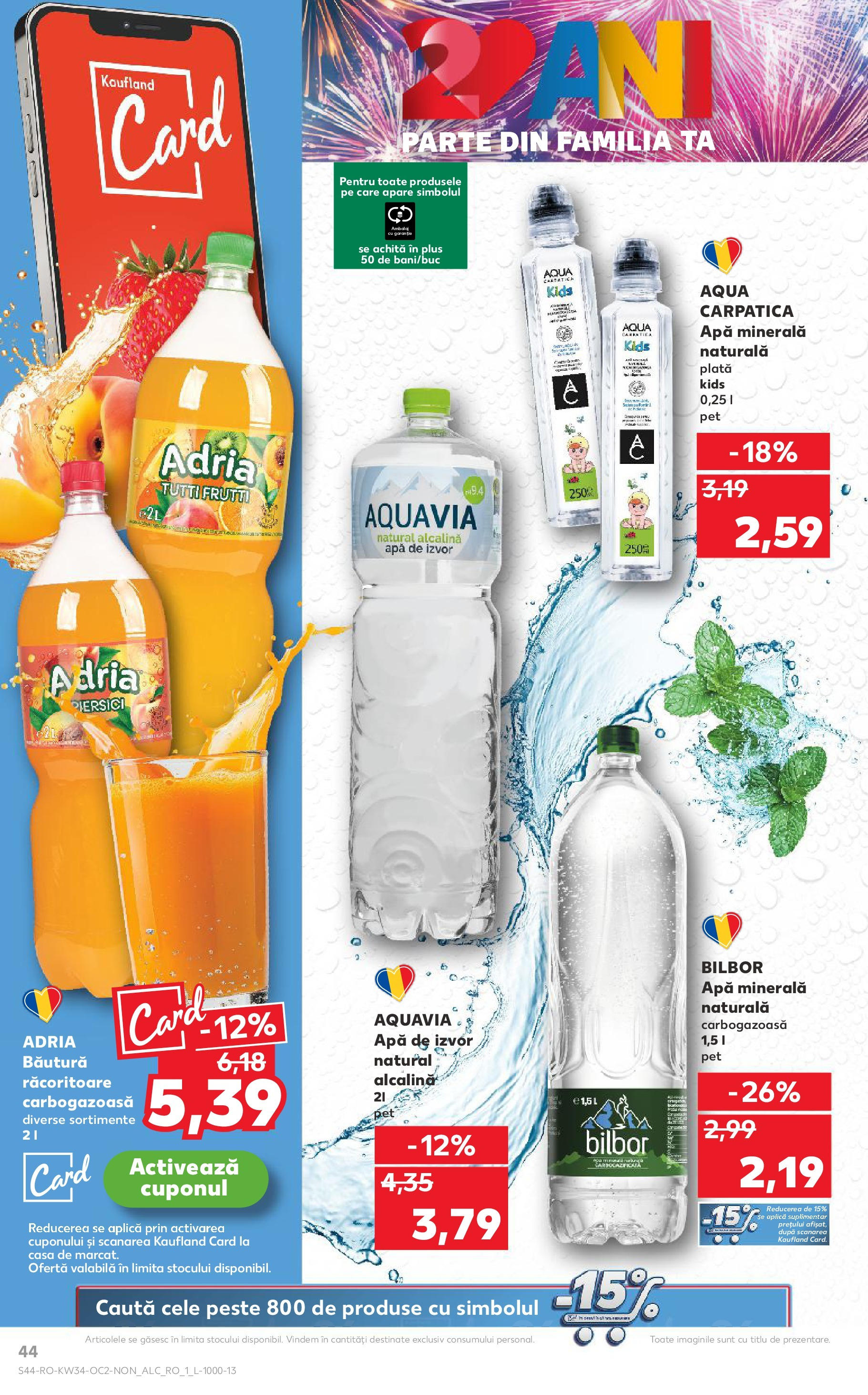 Catalog Kaufland 20 - 25 August 2025 | Pagina 44 | Produse: Yazı tahtası kalemi, Pește, Apă
