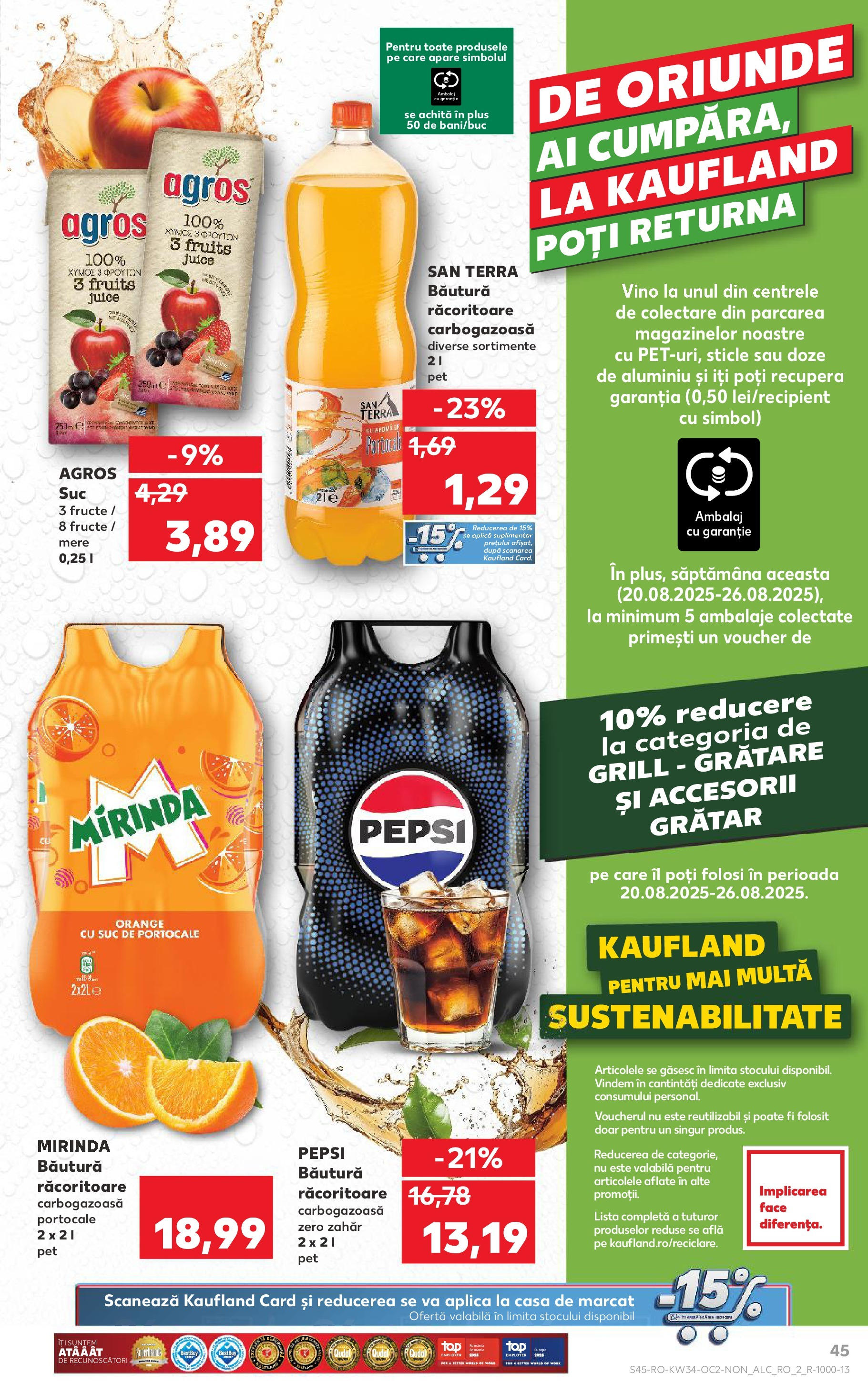 Catalog Kaufland 20 - 25 August 2025 | Pagina 45 | Produse: Grătar, Mere, Fructe, Zahăr