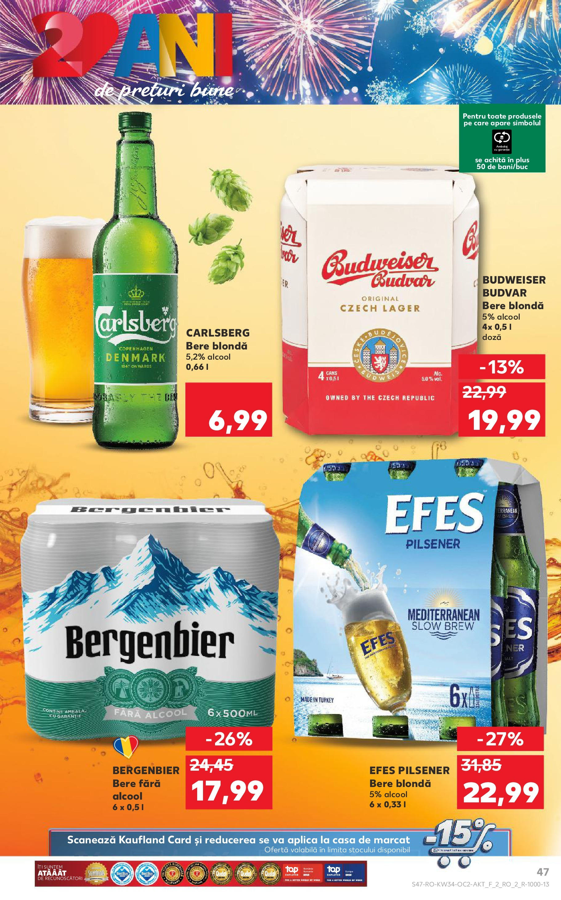 Catalog Kaufland 20 - 25 August 2025 | Pagina 47 | Produse: Bere, Plastik Kulübe