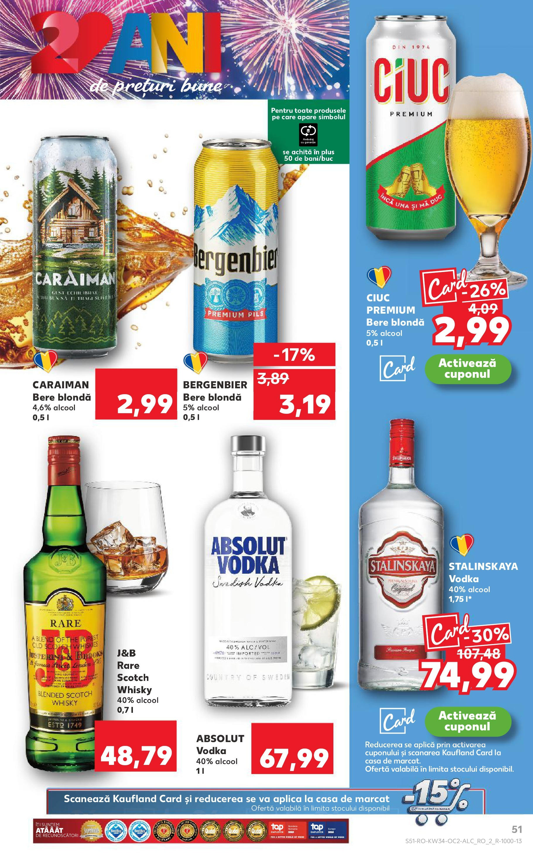 Catalog Kaufland 20 - 25 August 2025 | Pagina 51 | Produse: Bere, Plastik Kulübe, Vodka