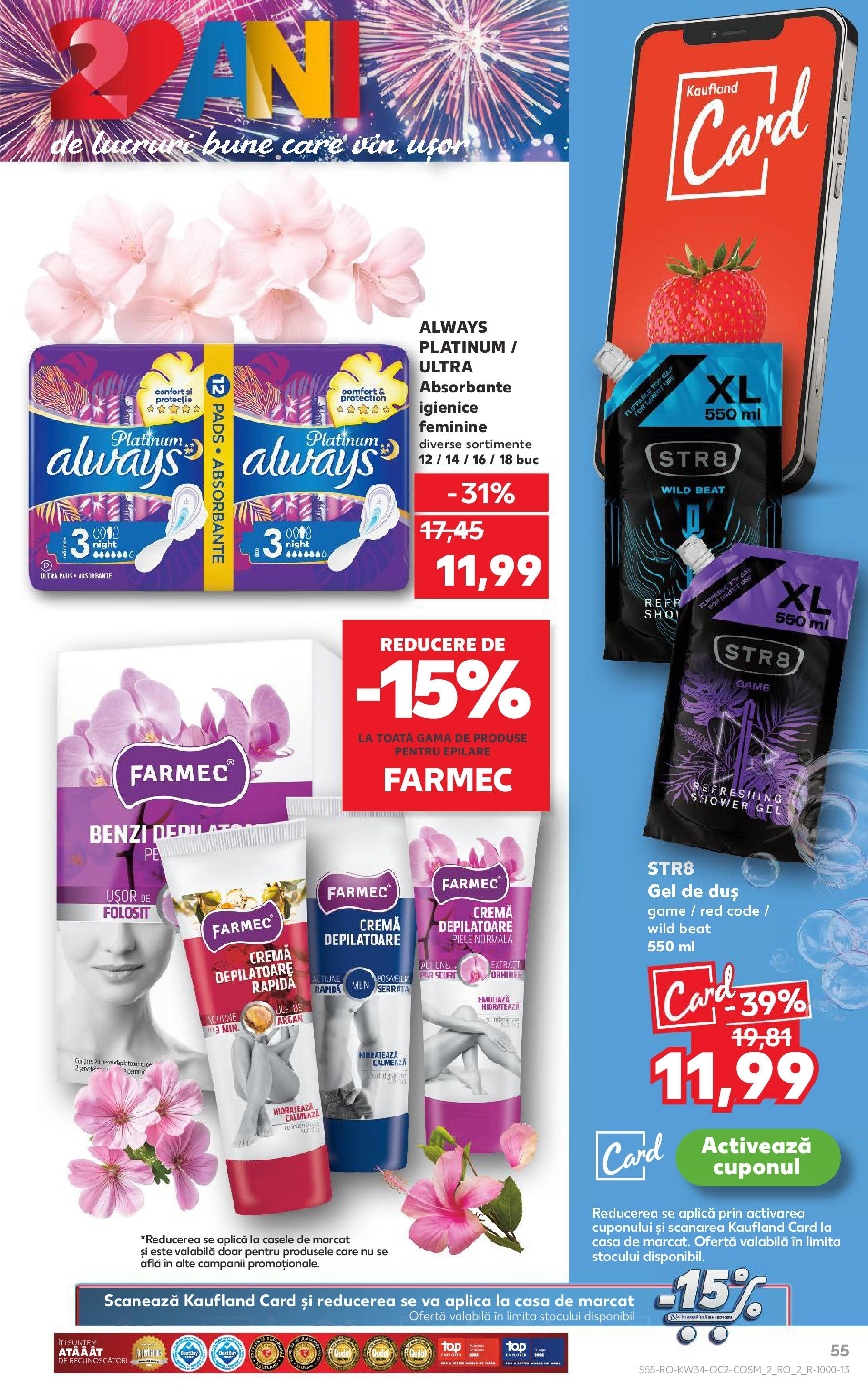 Catalog Kaufland 20 - 25 August 2025 | Pagina 55 | Produse: Duș, Cremă, Vin, Absorbante