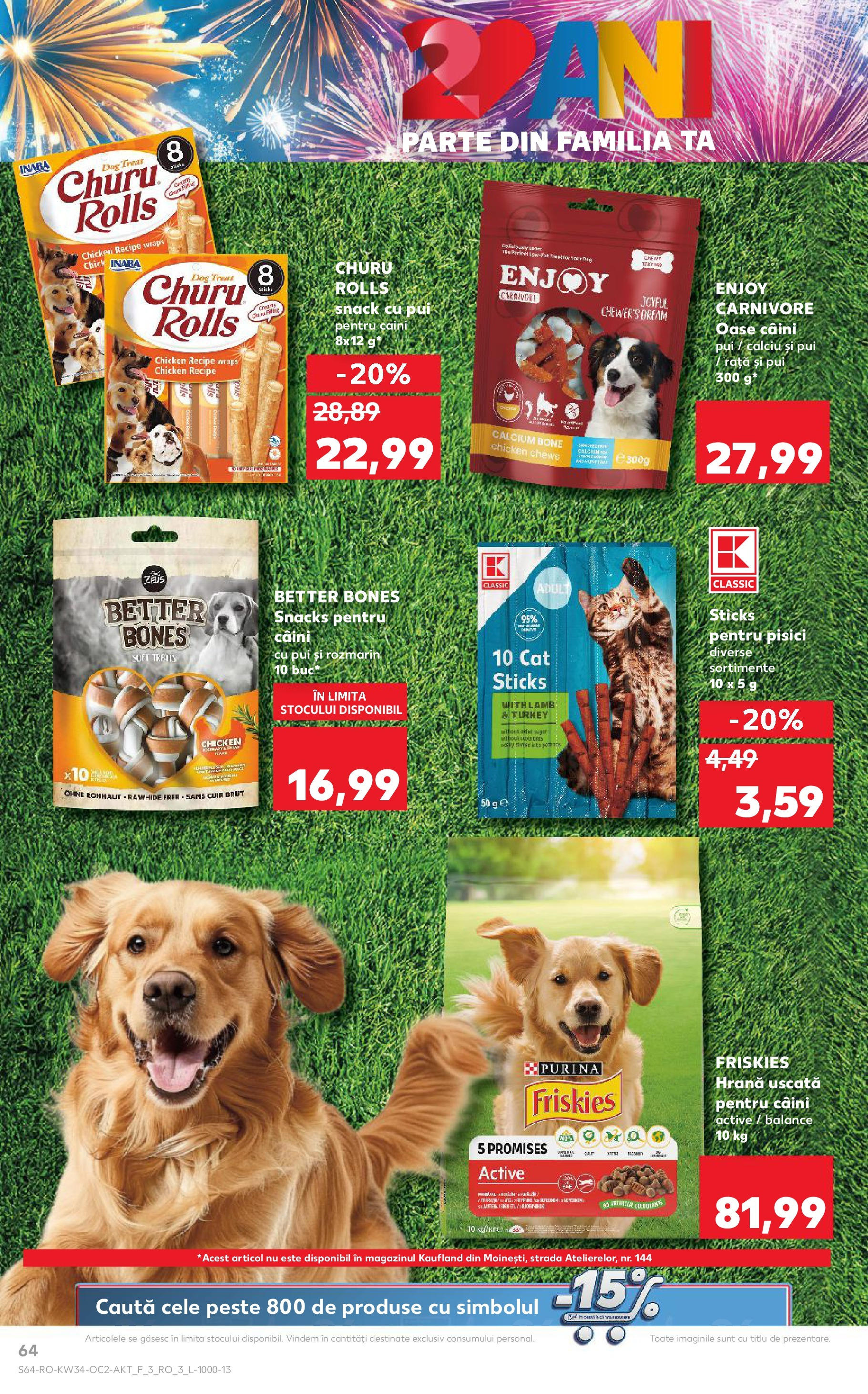 Catalog Kaufland 20 - 25 August 2025 | Pagina 64 | Produse: Hacıyatmaz Kedi Oyuncağı, Rață, Pește