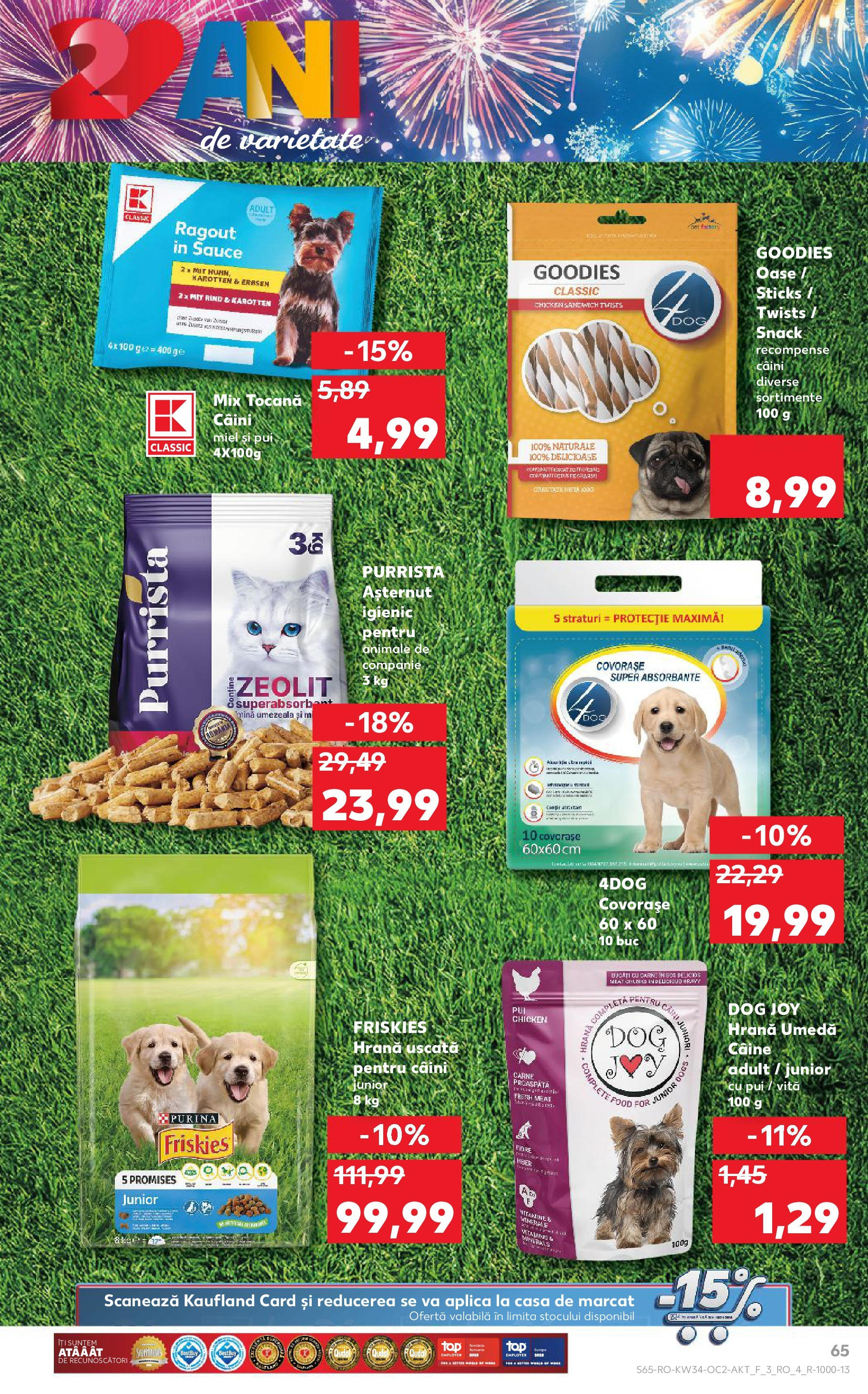 Catalog Kaufland 20 - 25 August 2025 | Pagina 65 | Produse: Hacıyatmaz Kedi Oyuncağı, Cadă, Absorbante