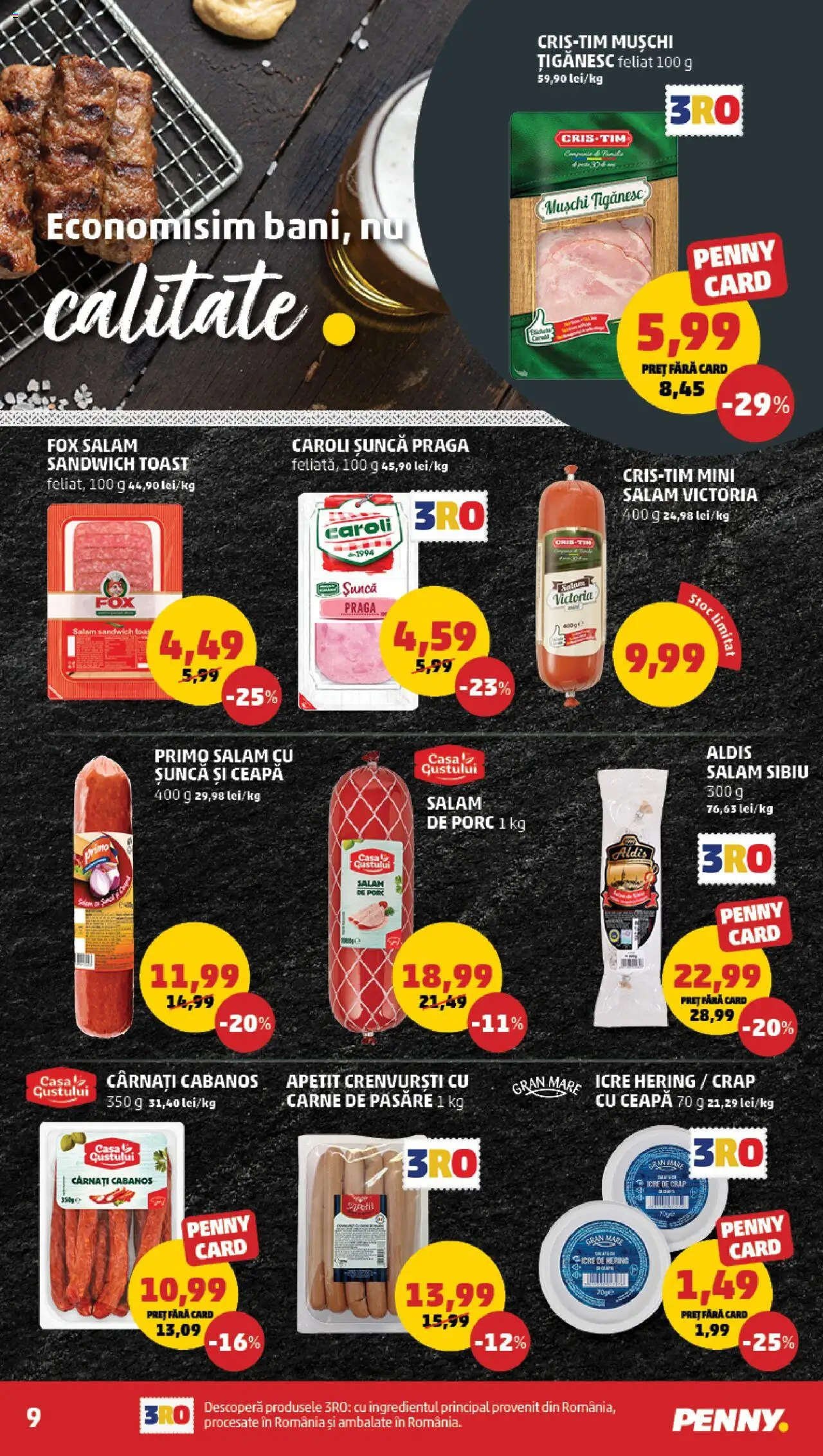 Catalog PENNY Market 20 - 25 August 2025 | Pagina 9 | Produse: Salam, Șuncă, Ceapă, Cârnați