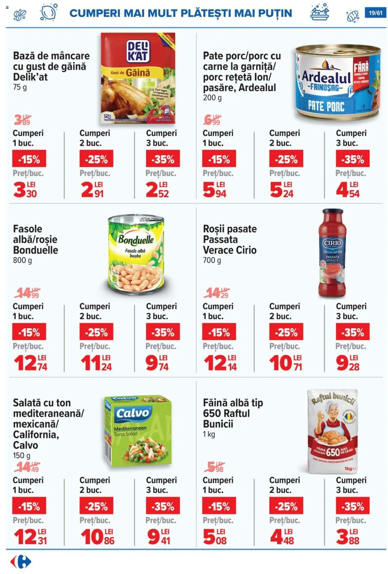 Catalog Carrefour 20 August - 1 Septembrie 2025 | Pagina 20 | Produse: Pate, Făină, Salată, Fasole albă