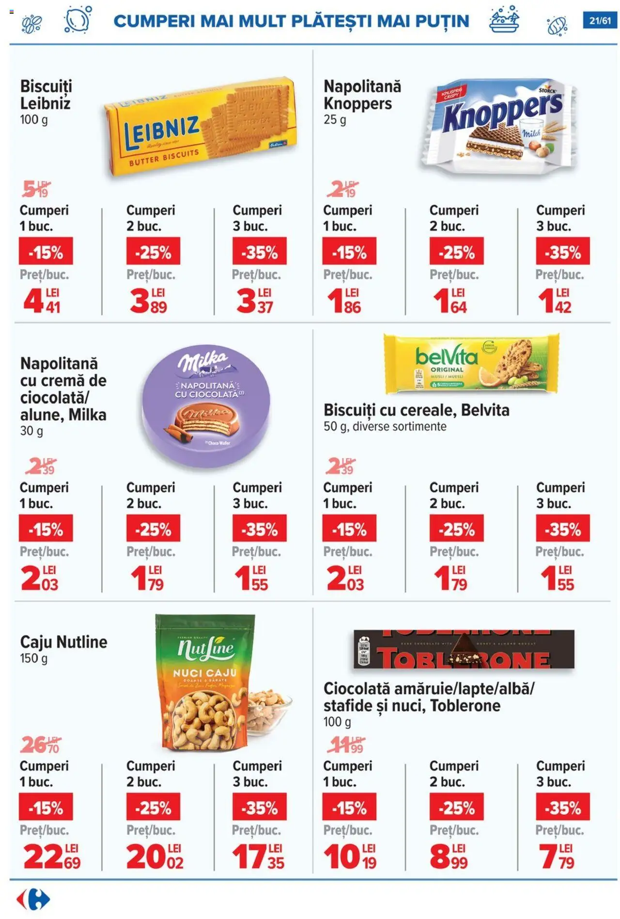 Catalog Carrefour 20 August - 1 Septembrie 2025 | Pagina 22 | Produse: Ciocolată, Caju, Biscuiți, Stafide