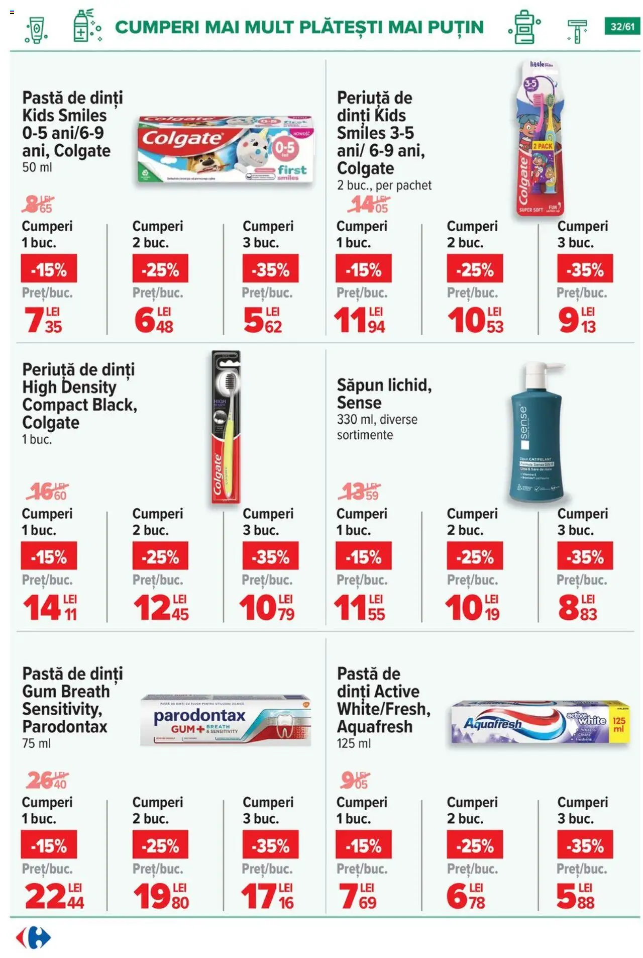 Catalog Carrefour 20 August - 1 Septembrie 2025 | Pagina 33 | Produse: Săpun, Pastă de dinți, Periuță de dinți