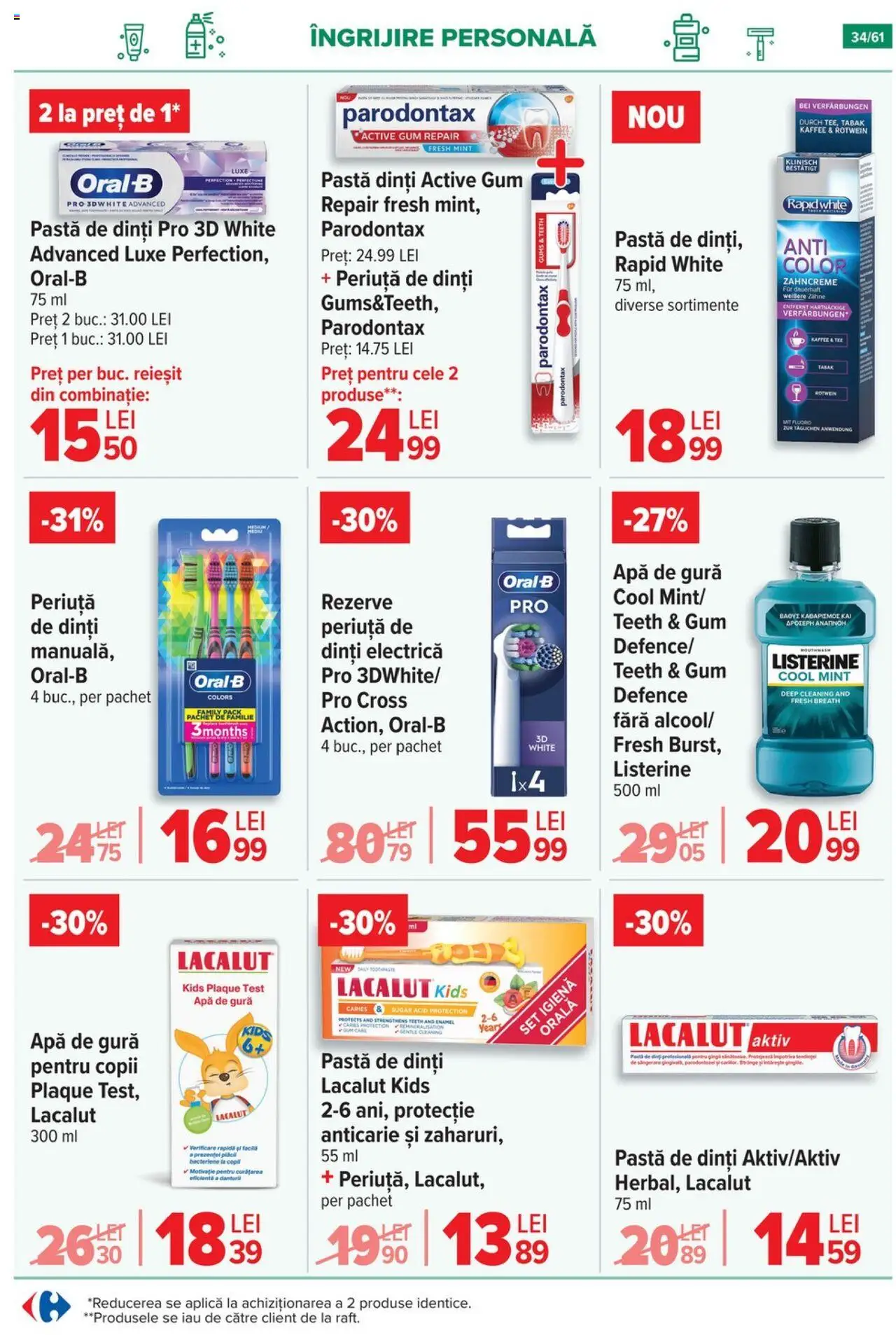 Catalog Carrefour 20 August - 1 Septembrie 2025 | Pagina 35 | Produse: Pastă de dinți, Periuță de dinți, Apă de gură, Apă