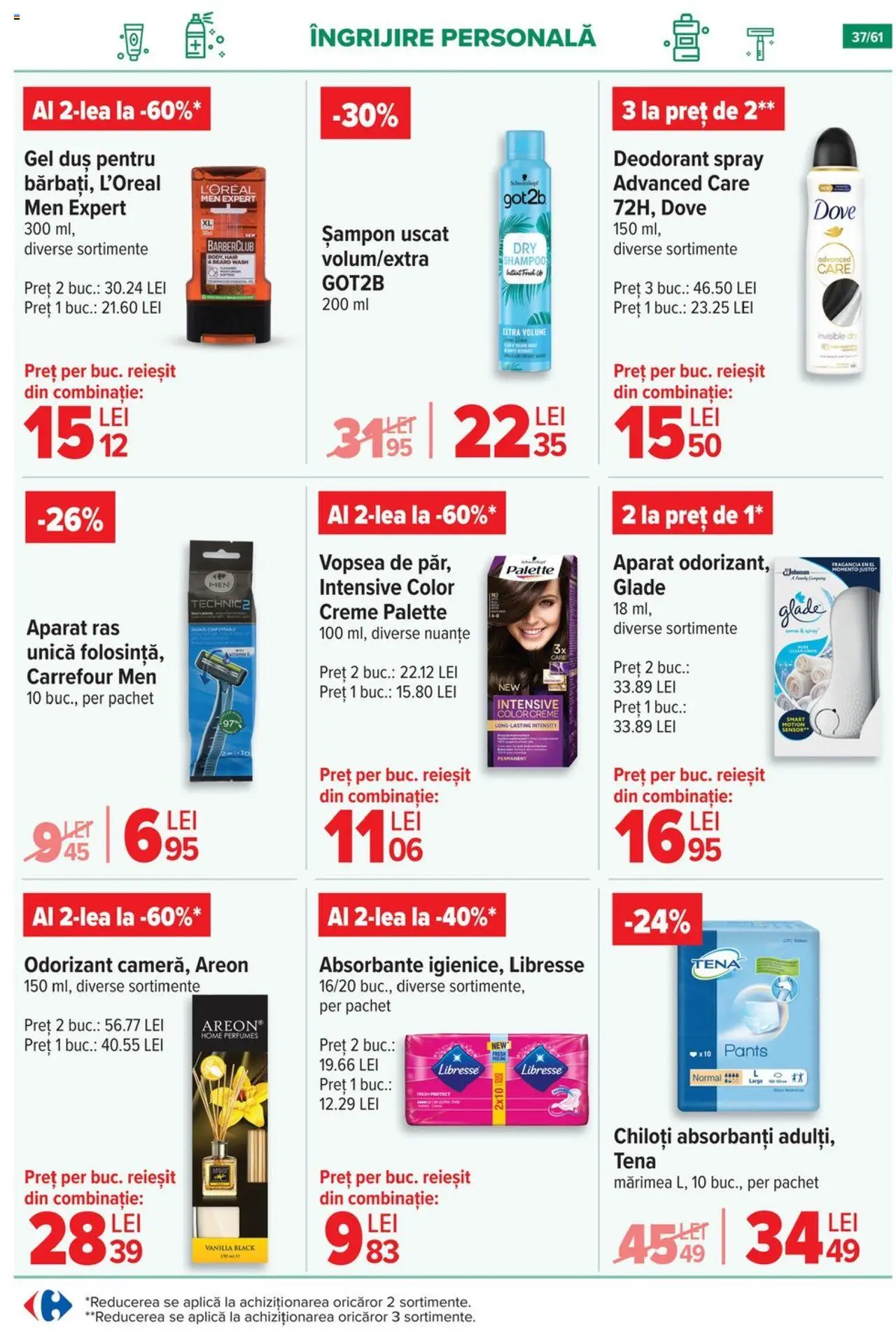 Catalog Carrefour 20 August - 1 Septembrie 2025 | Pagina 38 | Produse: Vopsea, Șampon, Absorbante, Chiloți