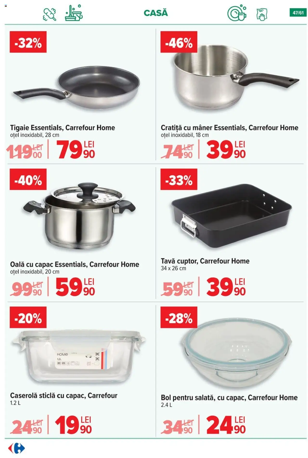 Catalog Carrefour 20 August - 1 Septembrie 2025 | Pagina 48 | Produse: Tigaie, Oală, Bol, Mâner