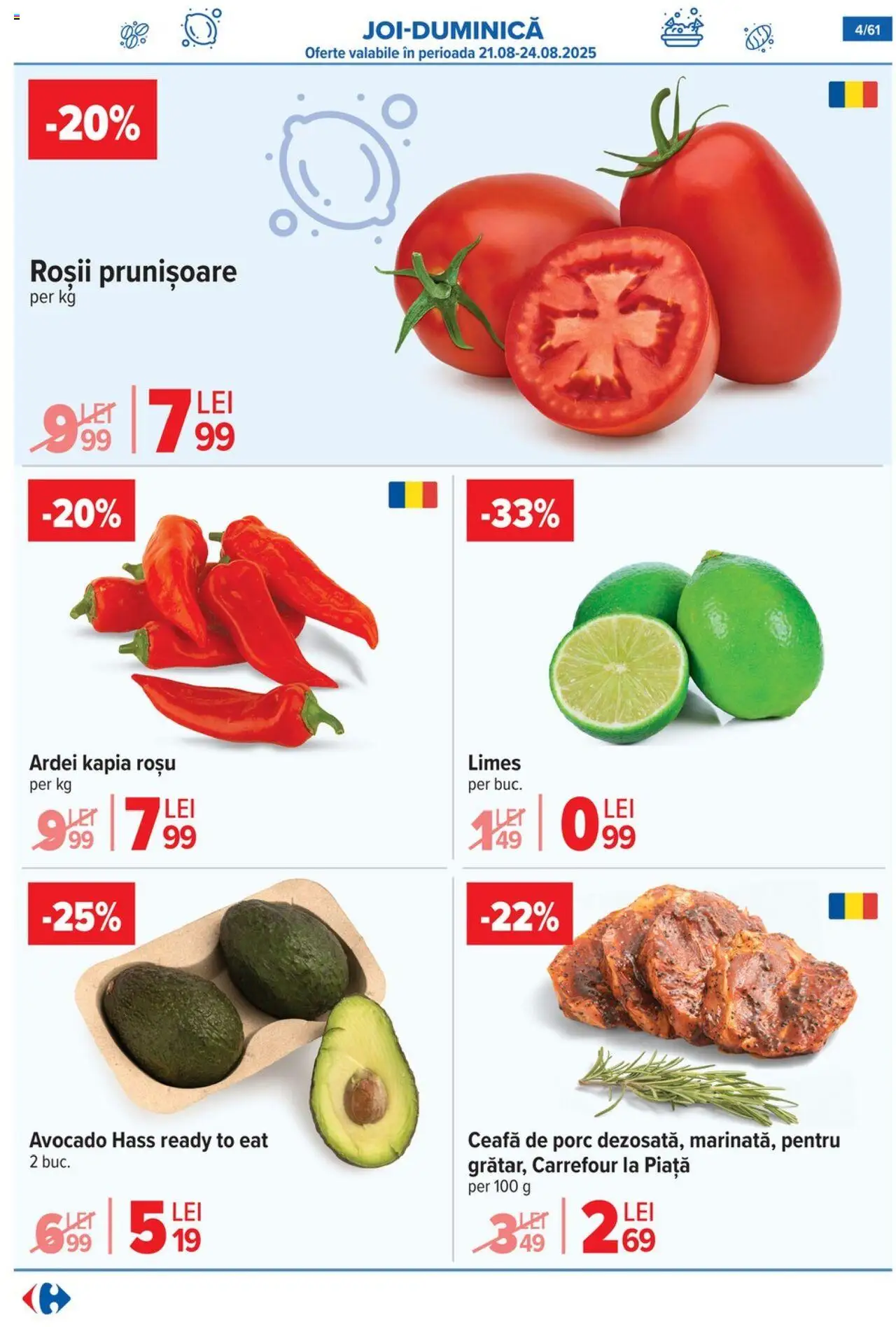 Catalog Carrefour 20 August - 1 Septembrie 2025 | Pagina 5 | Produse: Keçeli kalem, Ardei, Roșii, Avocado