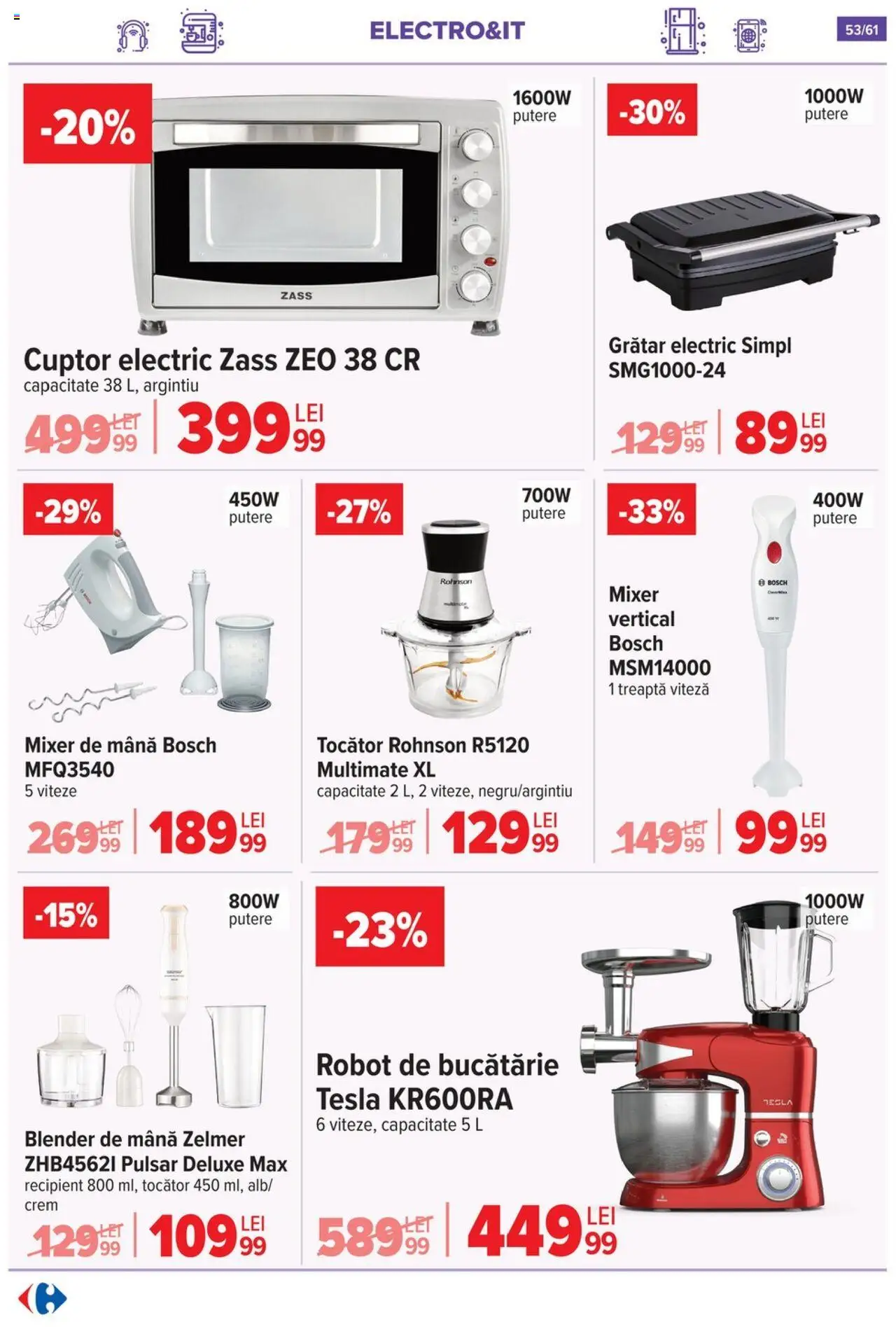 Catalog Carrefour 20 August - 1 Septembrie 2025 | Pagina 54 | Produse: Robot de bucătarie, Blender, Mixer, Robot