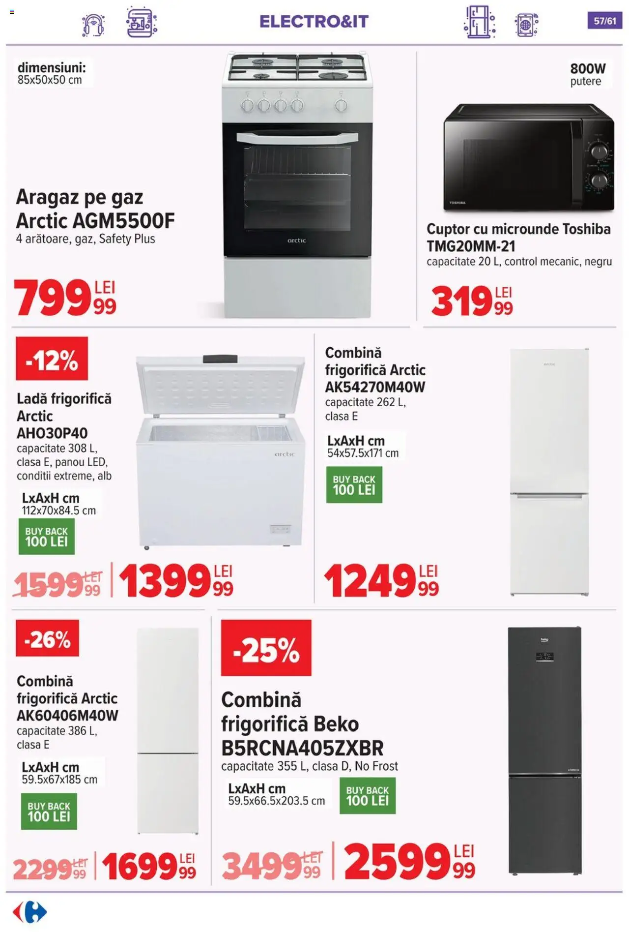 Catalog Carrefour 20 August - 1 Septembrie 2025 | Pagina 58 | Produse: Cuptor Cu Microunde, Aragaz, Combină frigorifică, Ladă frigorifică