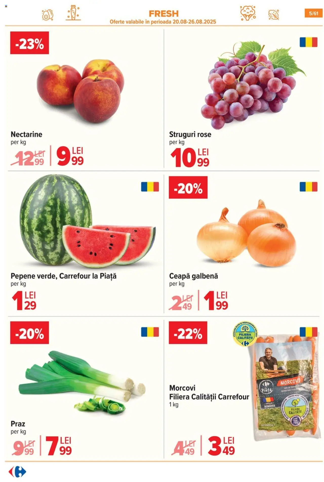 Catalog Carrefour 20 August - 1 Septembrie 2025 | Pagina 6 | Produse: Struguri, Temizlik kovası, Ceapă galbenă, Ceapă