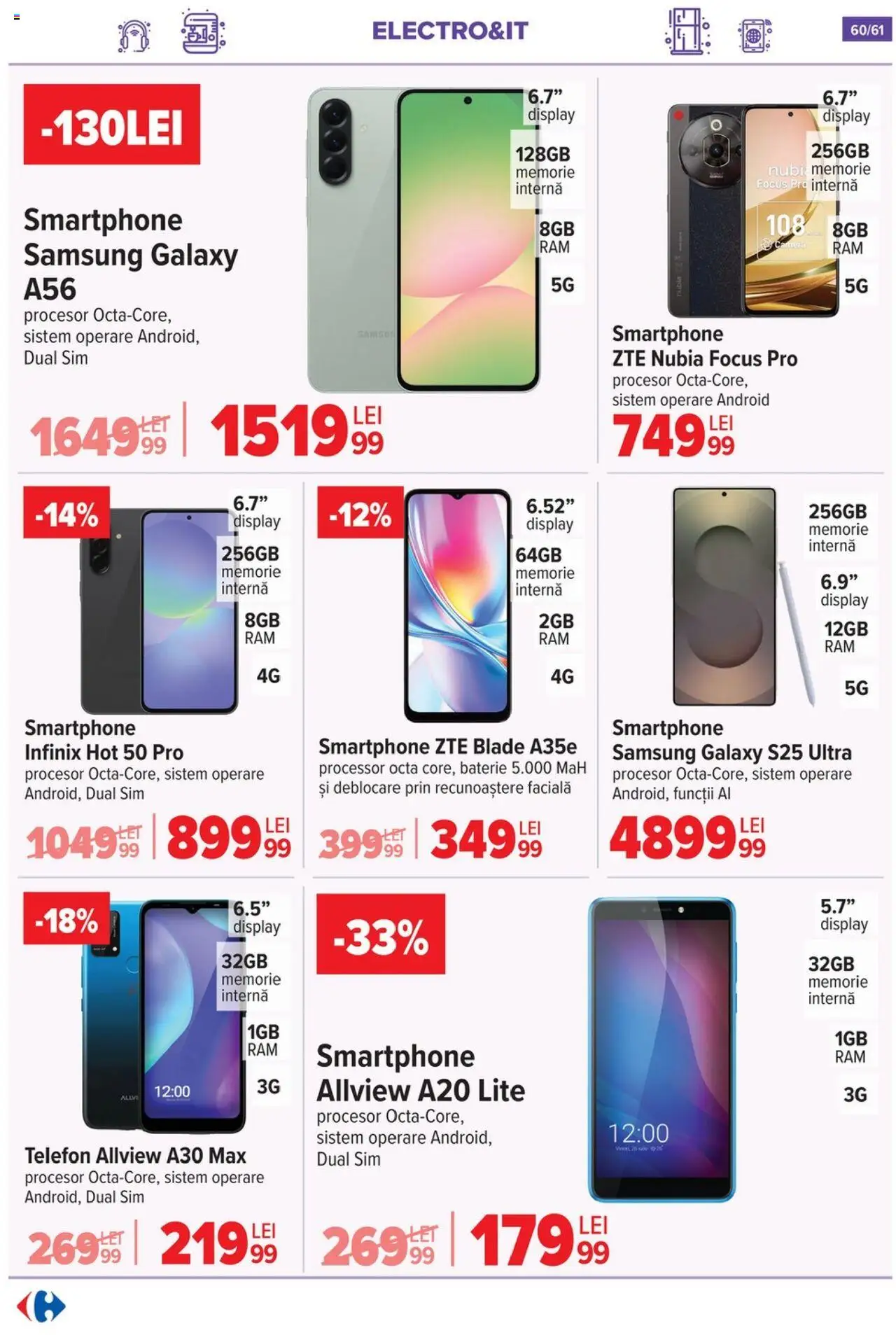 Catalog Carrefour 20 August - 1 Septembrie 2025 | Pagina 61 | Produse: Telefon, Smartphone, Memorie, Baterie
