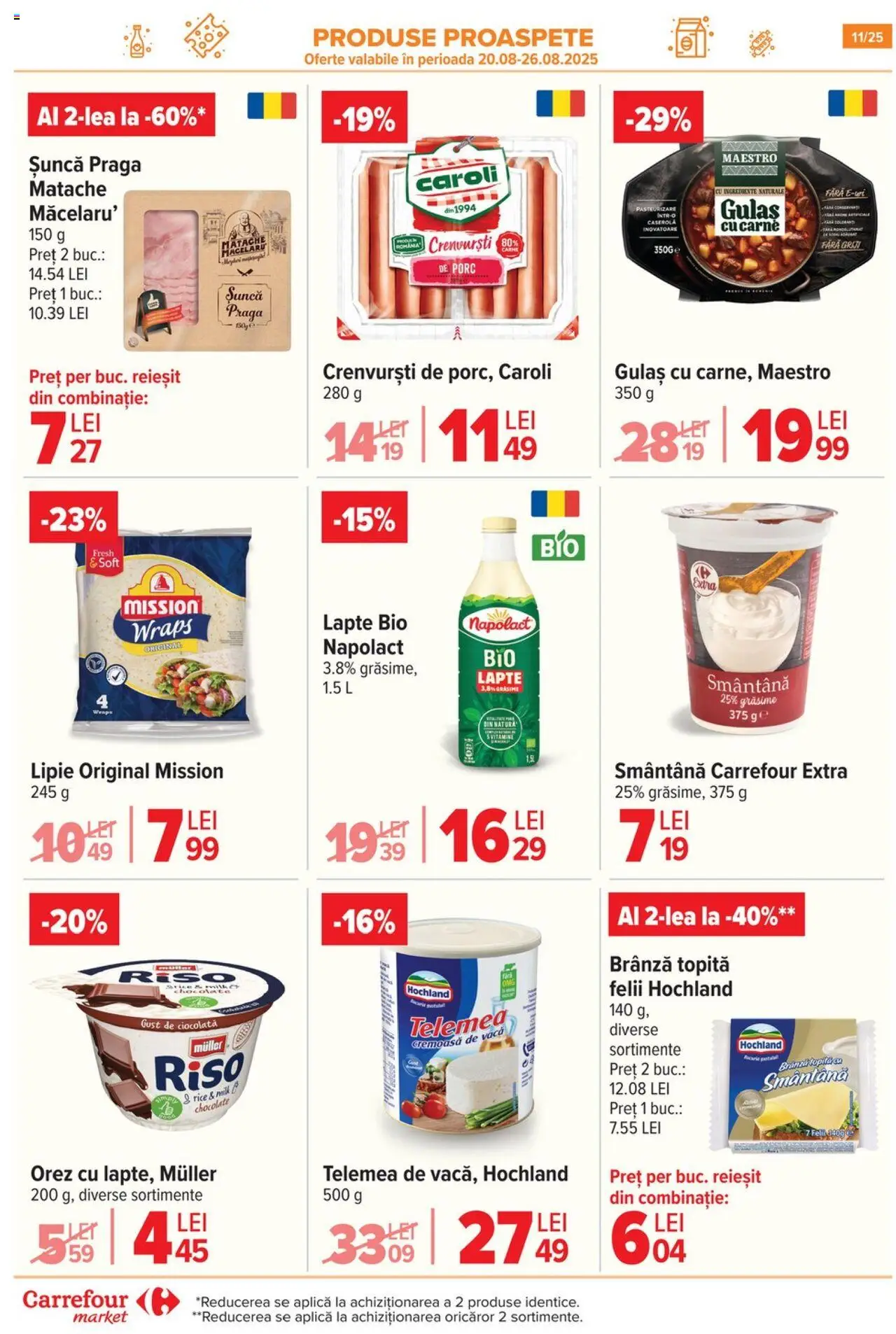 Catalog Carrefour 20 August - 1 Septembrie 2025 | Pagina 11 | Produse: Crenvurști, Lapte, Smântână, Gulaș
