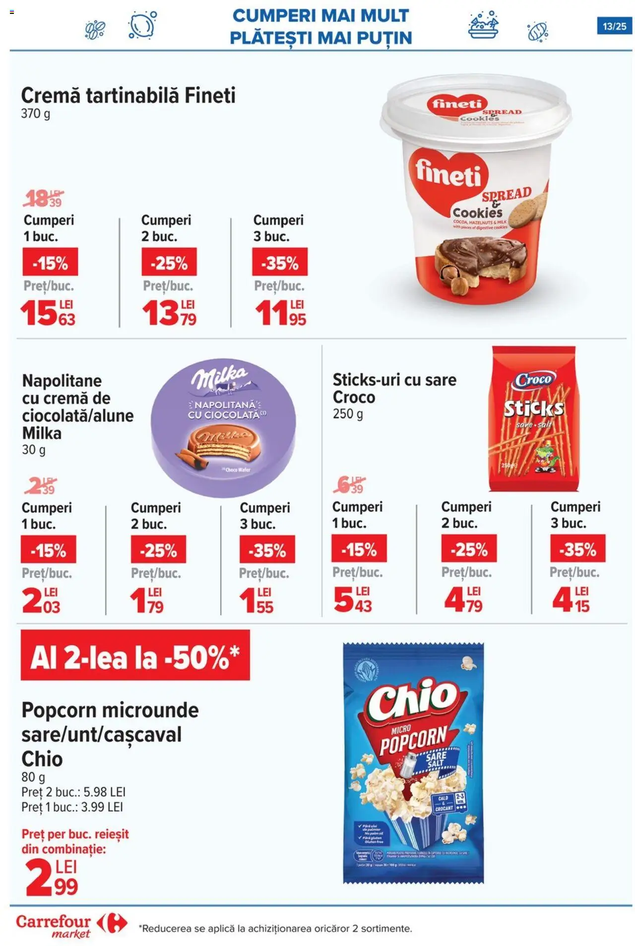 Catalog Carrefour 20 August - 1 Septembrie 2025 | Pagina 13 | Produse: Sticksuri, Ciocolată, Cremă tartinabilă, Sare