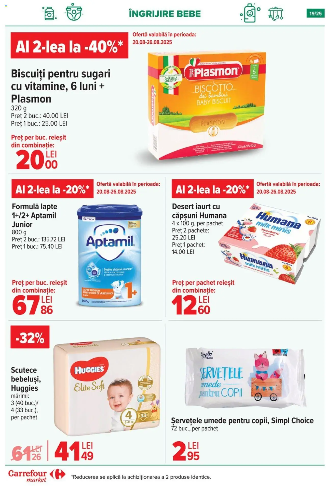 Catalog Carrefour 20 August - 1 Septembrie 2025 | Pagina 19 | Produse: Lapte, Căpșuni, Șervețele umede, Scutece