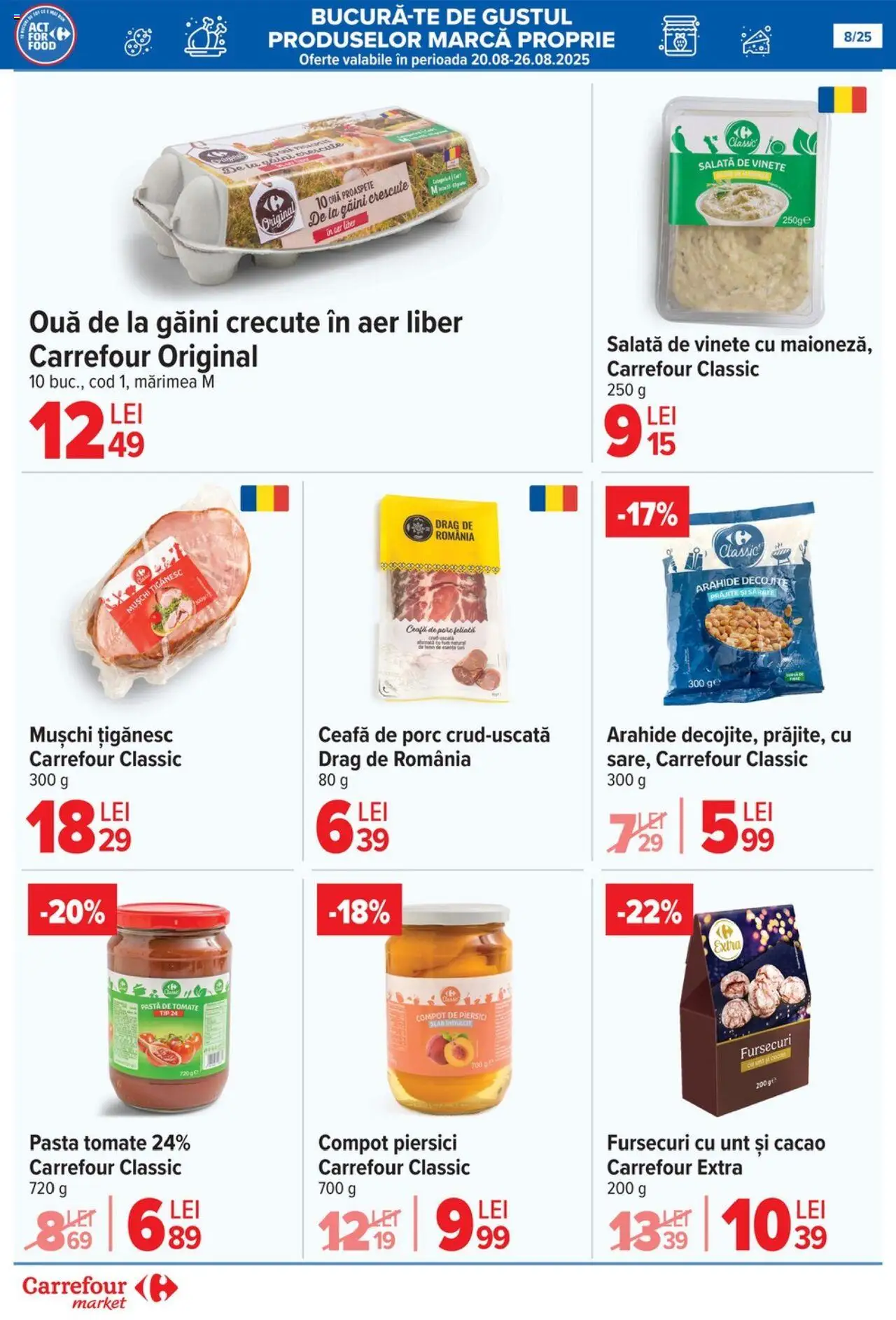 Catalog Carrefour 20 August - 1 Septembrie 2025 | Pagina 8 | Produse: Keçeli kalem, Unt, Pastă de tomate, Compot