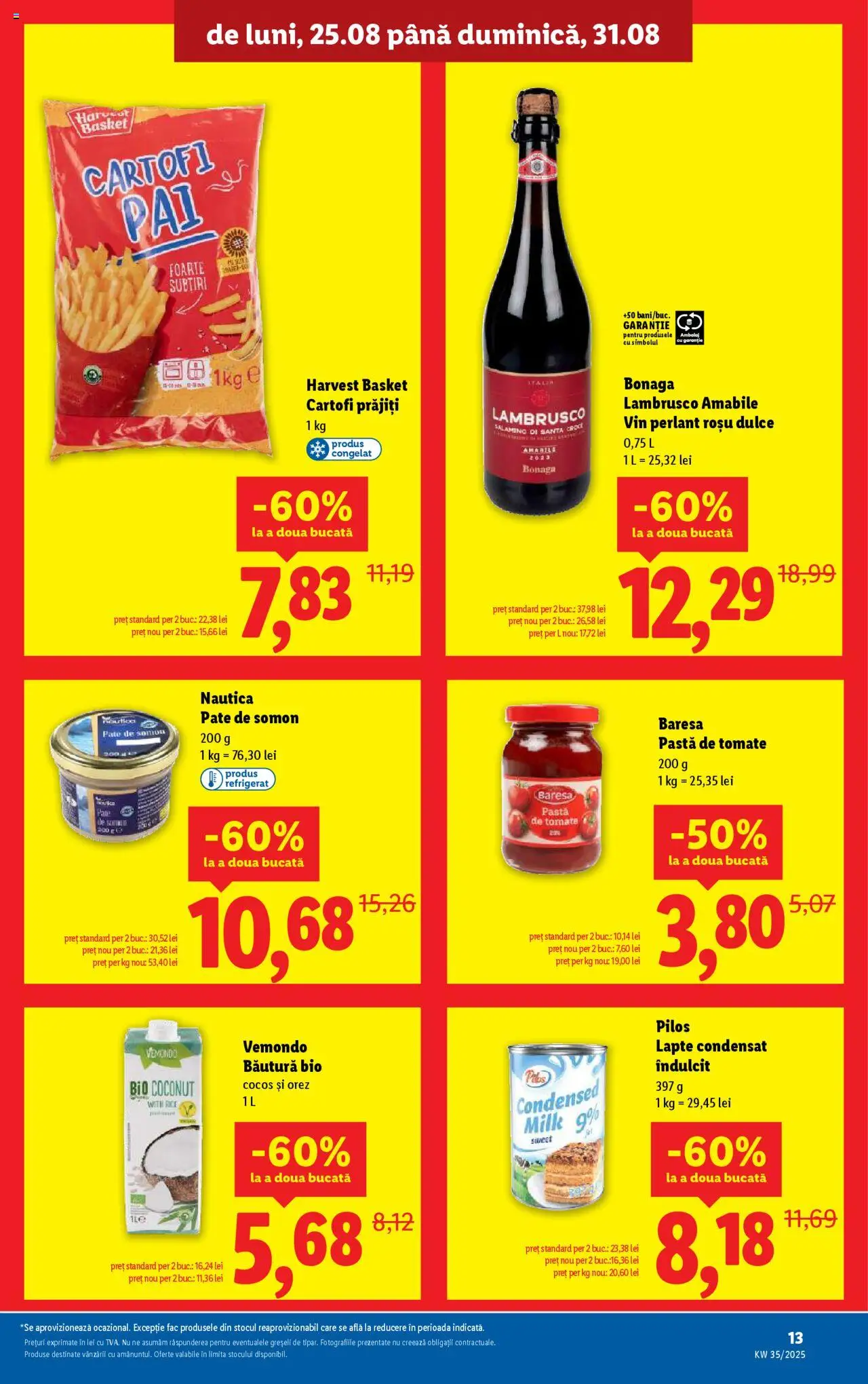 Catalog LIDL 25 - 30 August 2025 | Pagina 13 | Produse: Toplar, Lapte, Pastă de tomate, Paste
